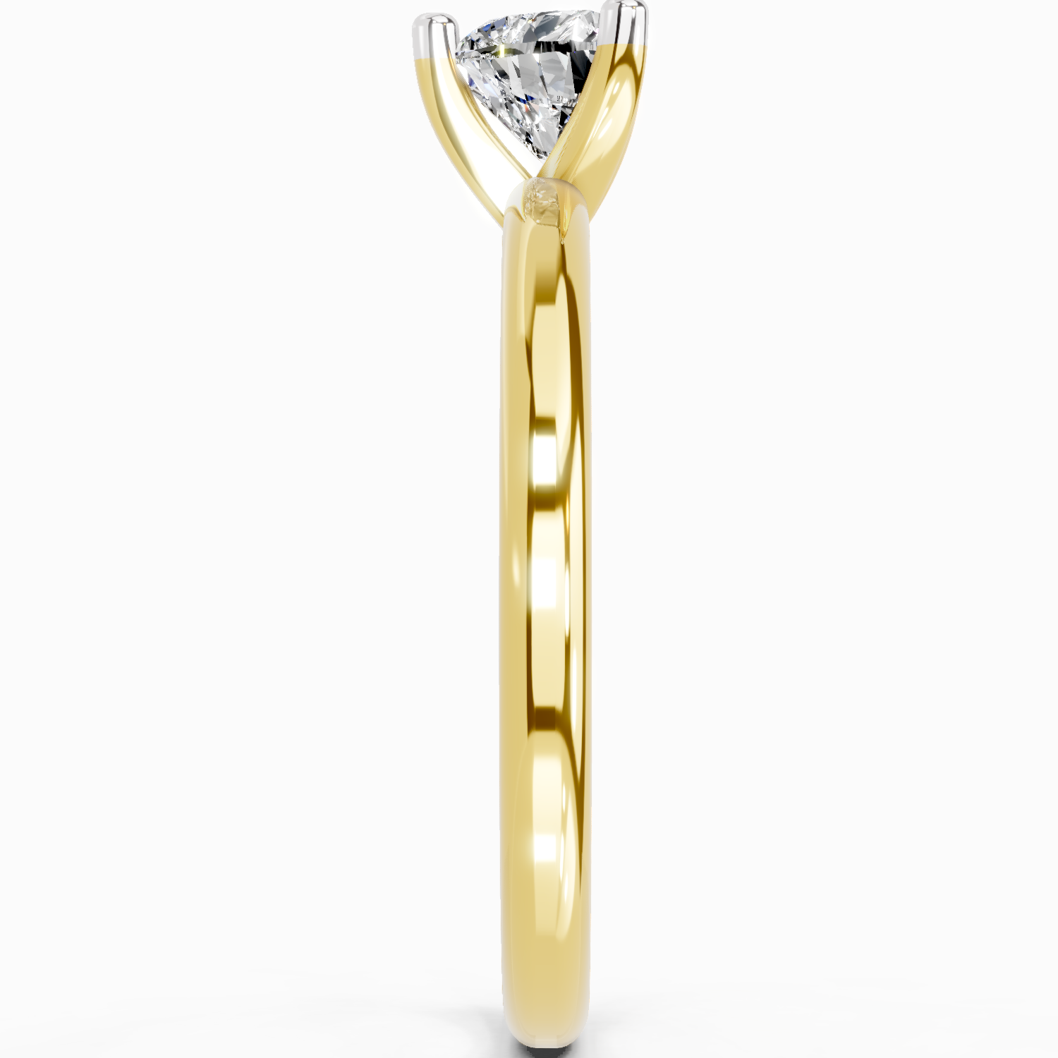0.23 Ct Heart Solitaire Ring | 14K Yellow Gold