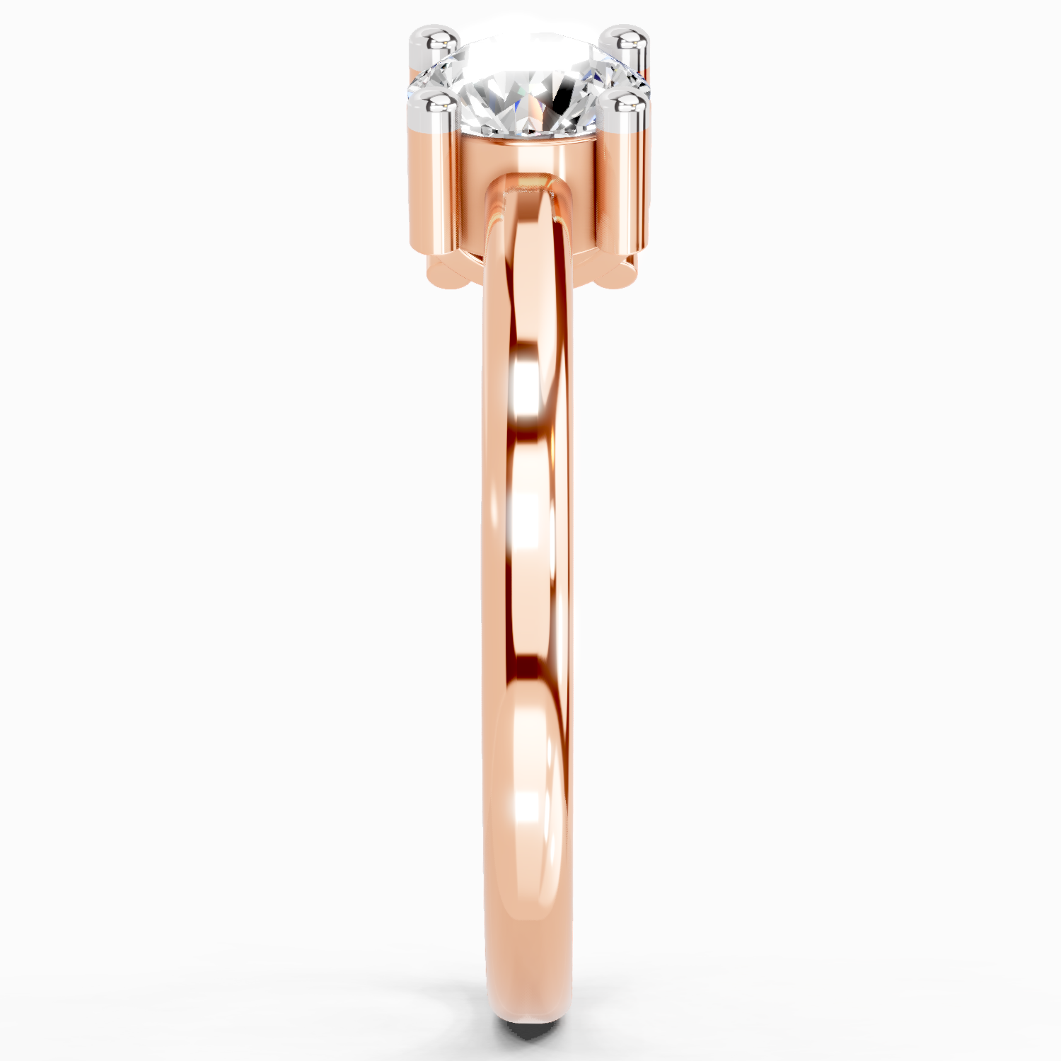 0.76 Ct Round Open Two Stone Ring | 14K Rose Gold