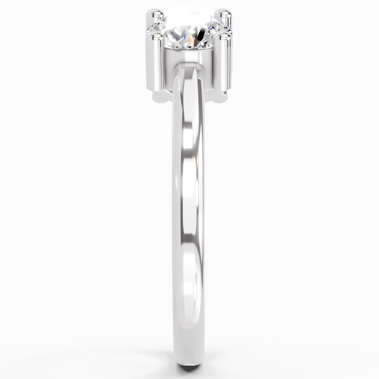 0.76 Ct Round Open Two Stone Ring | 14K White Gold