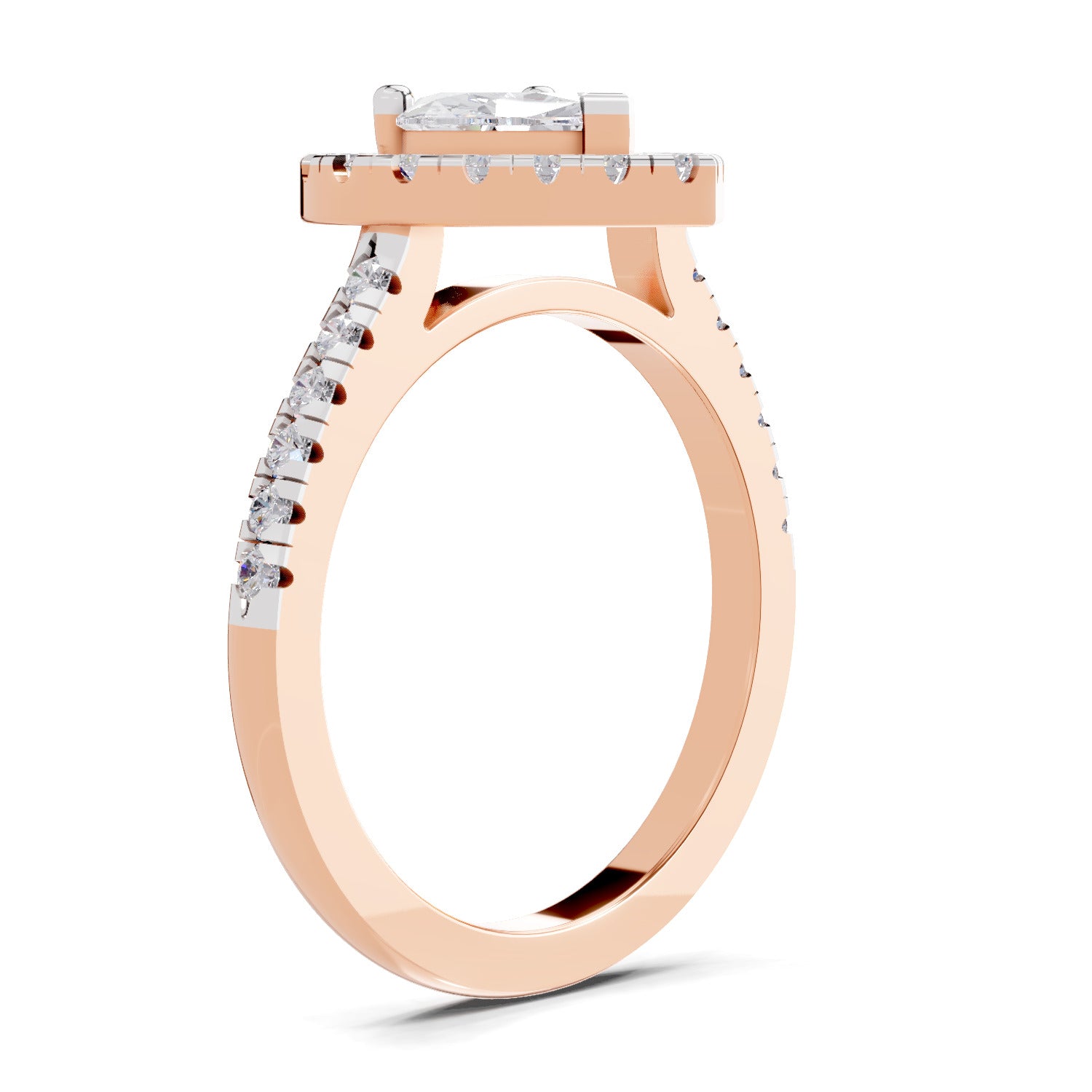 1.54 Carat Heart Shape Halo Engagement Ring | 14K Rose Gold