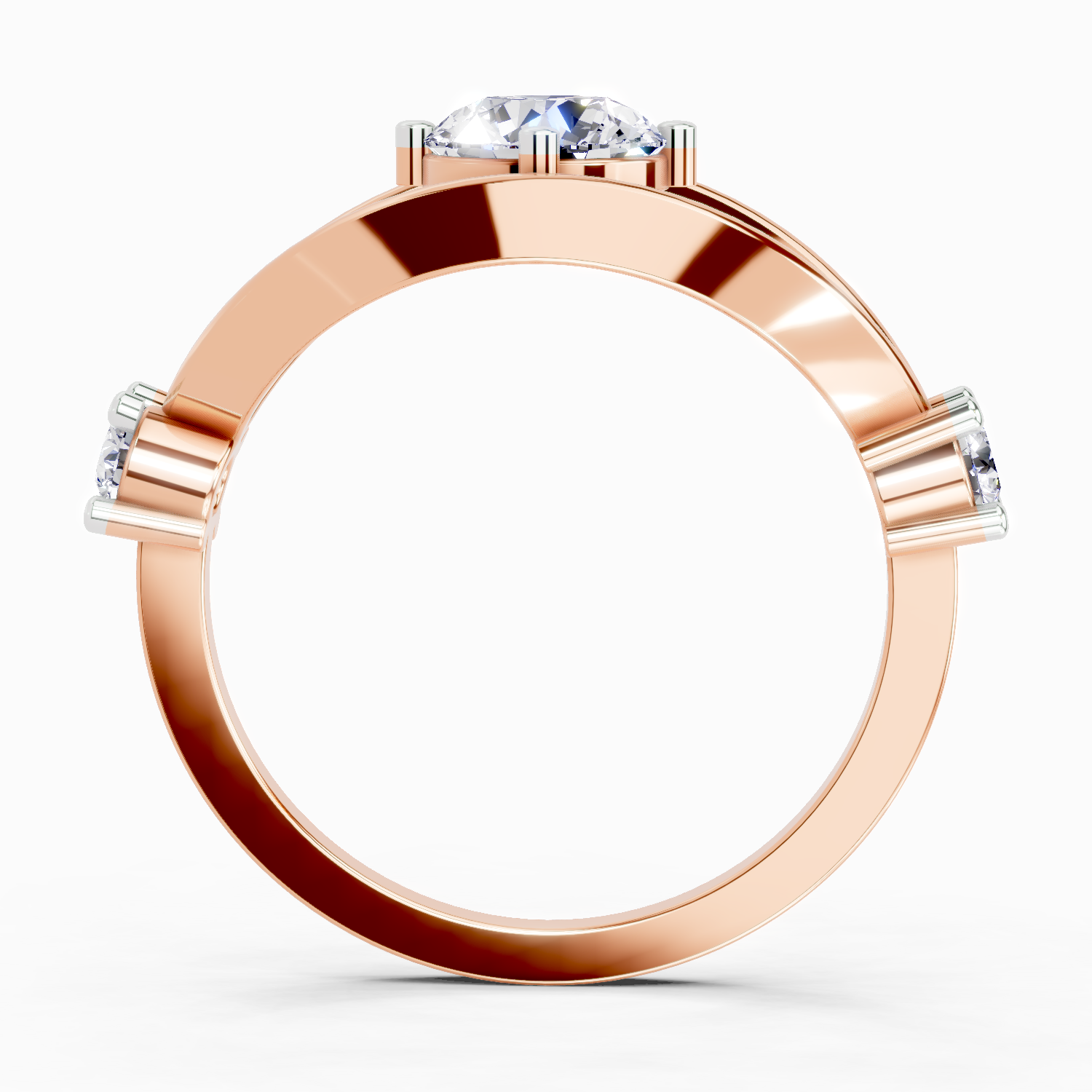 Sparkles Lab Grown Diamond 0.16 Carat Round Shape Evil Eye Solitaire Ring| 14K Rose Gold