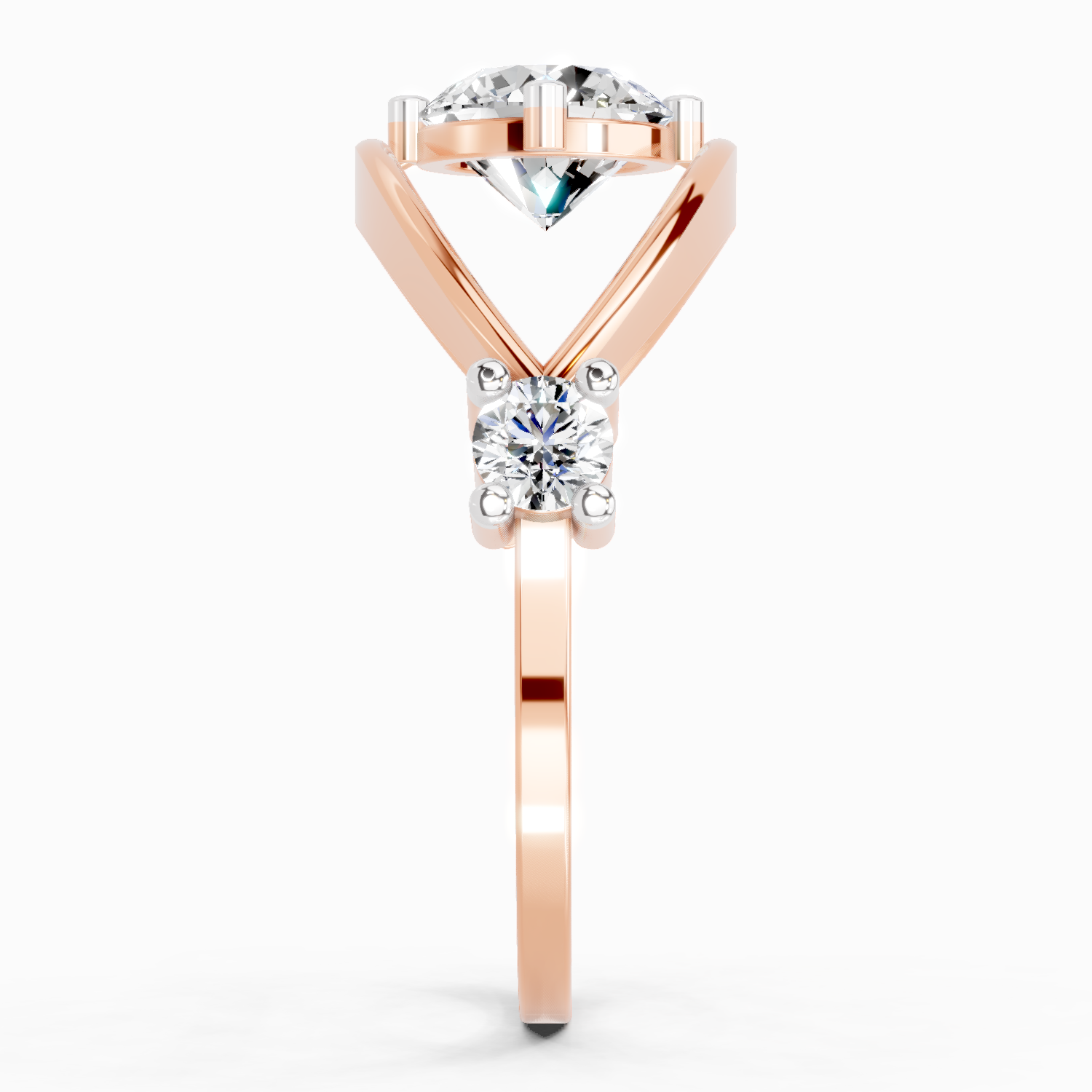 Sparkles Lab Grown Diamond 0.16 Carat Round Shape Evil Eye Solitaire Ring| 14K Rose Gold