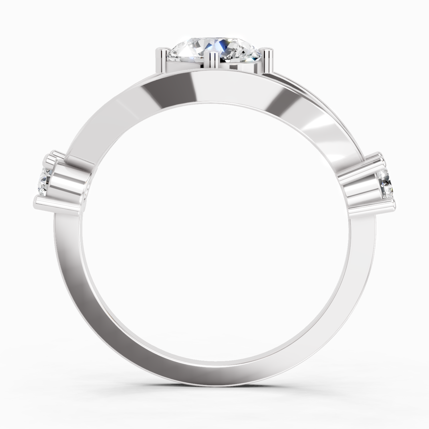 Sparkles Lab Grown Diamond 0.16 Carat Round Shape Evil Eye Solitaire Ring| 14K White Gold