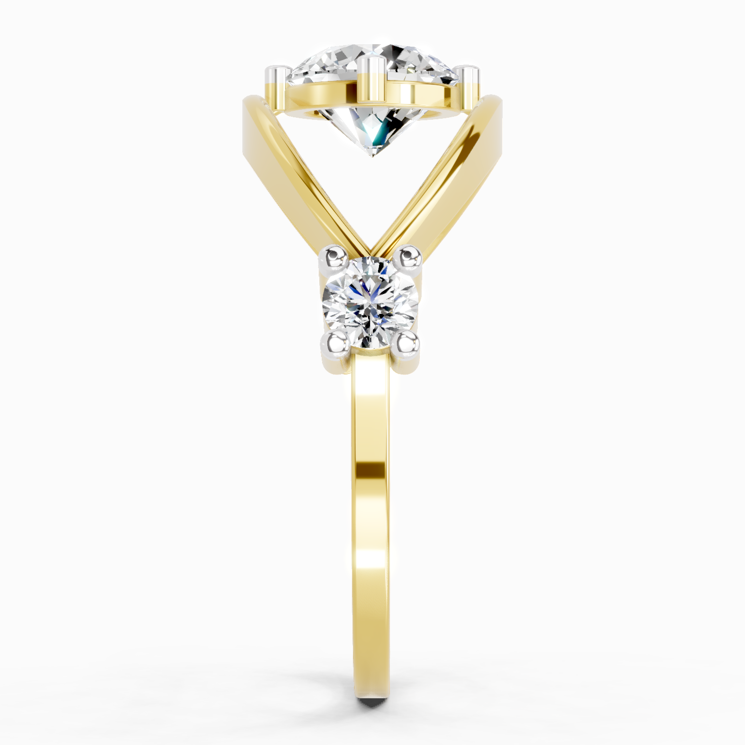 Sparkles Lab Grown Diamond 0.16 Carat Round Shape Evil Eye Solitaire Ring| 14K Yellow Gold