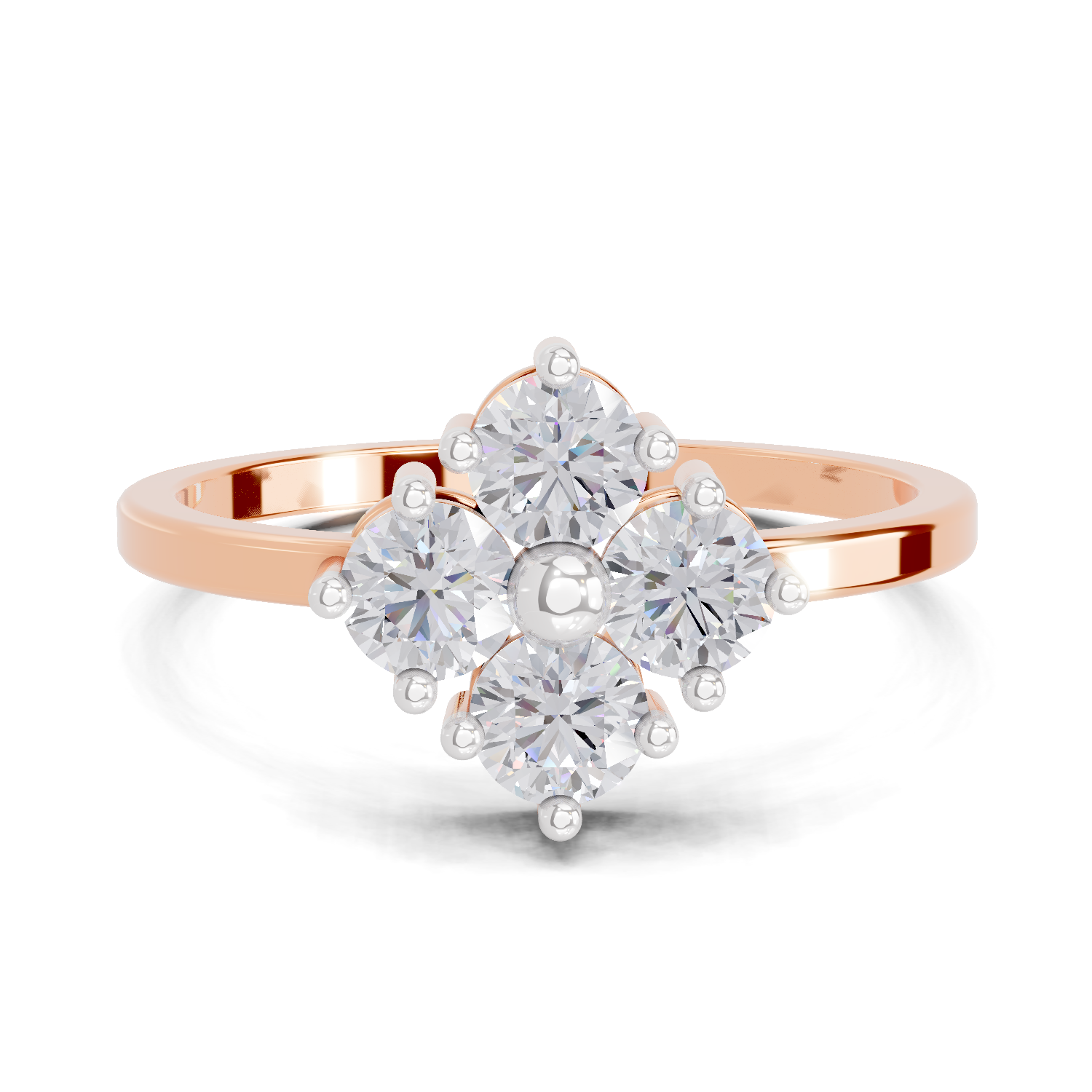 0.76 Carat Starflower promise Engagement Ring | 14K Rose Gold