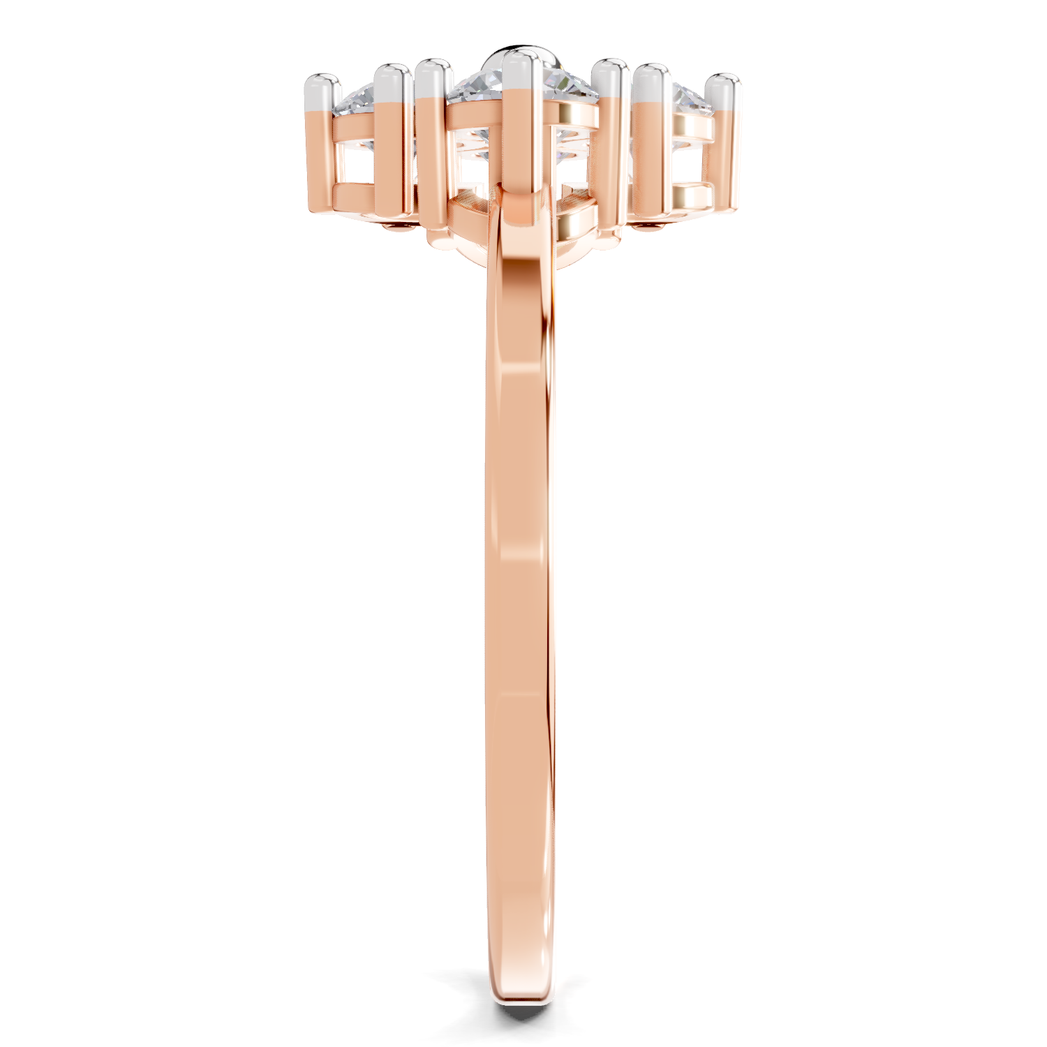 0.76 Carat Starflower promise Engagement Ring | 14K Rose Gold