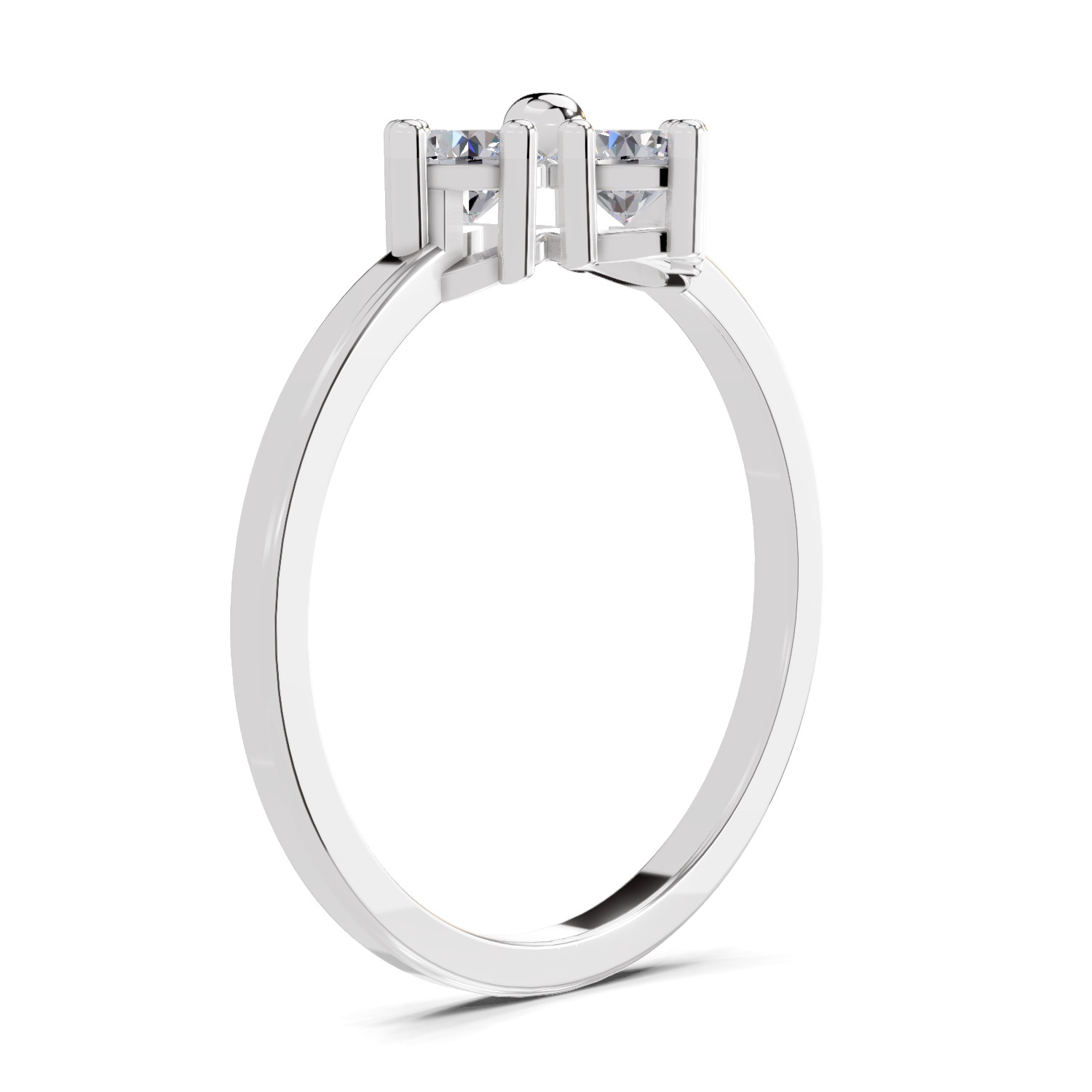 0.76 Carat Starflower promise Engagement Ring | 14K White Gold