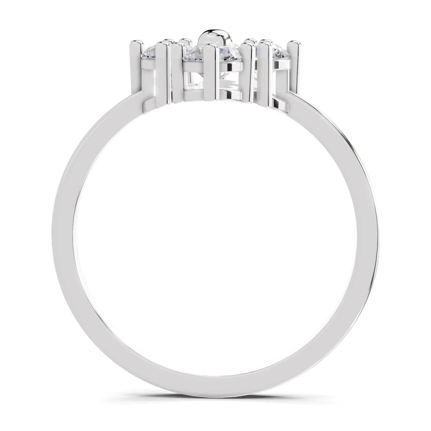 0.76 Carat Starflower promise Engagement Ring | 14K White Gold