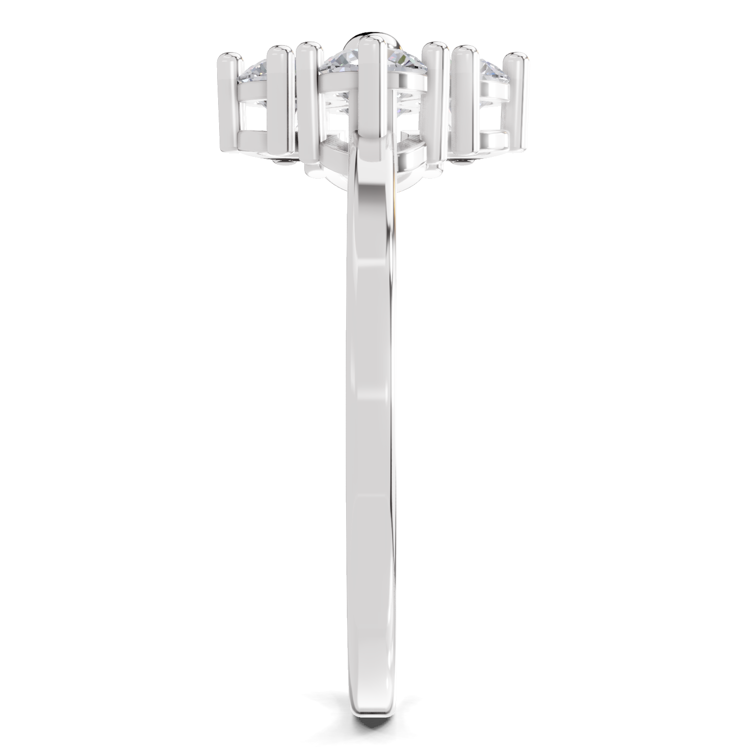 0.76 Carat Starflower promise Engagement Ring | 14K White Gold