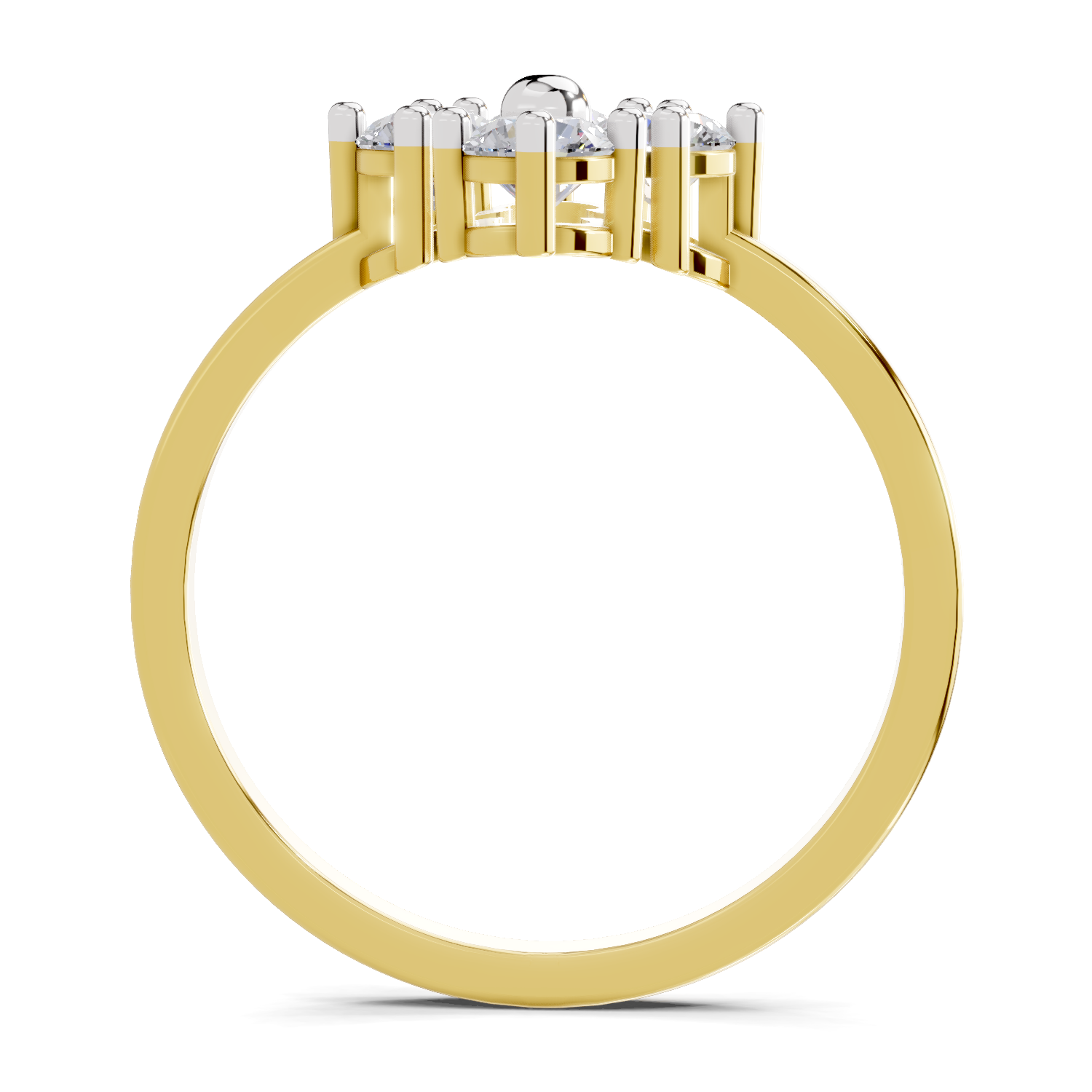 0.76 Carat Starflower promise Engagement Ring | 14K Yellow Gold