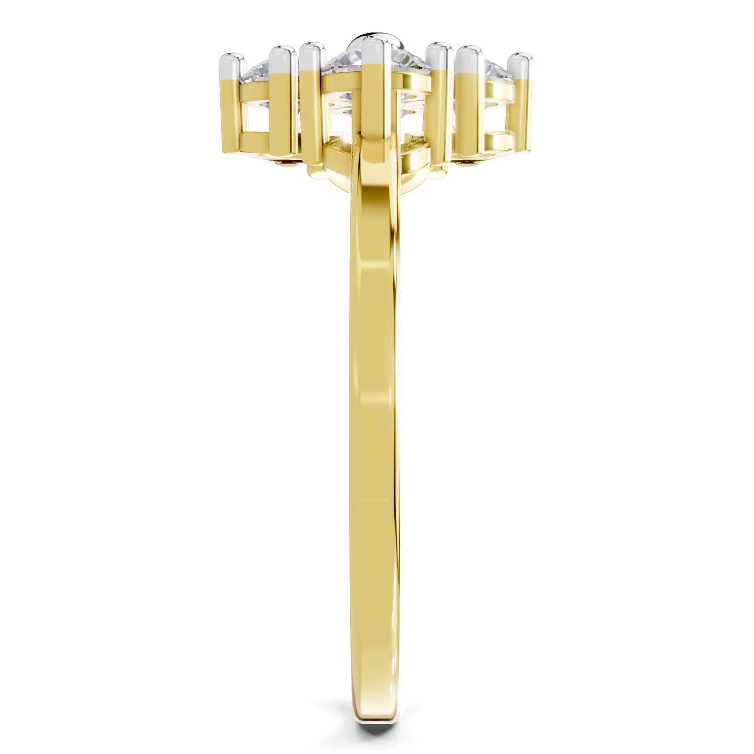 0.76 Carat Starflower promise Engagement Ring | 14K Yellow Gold