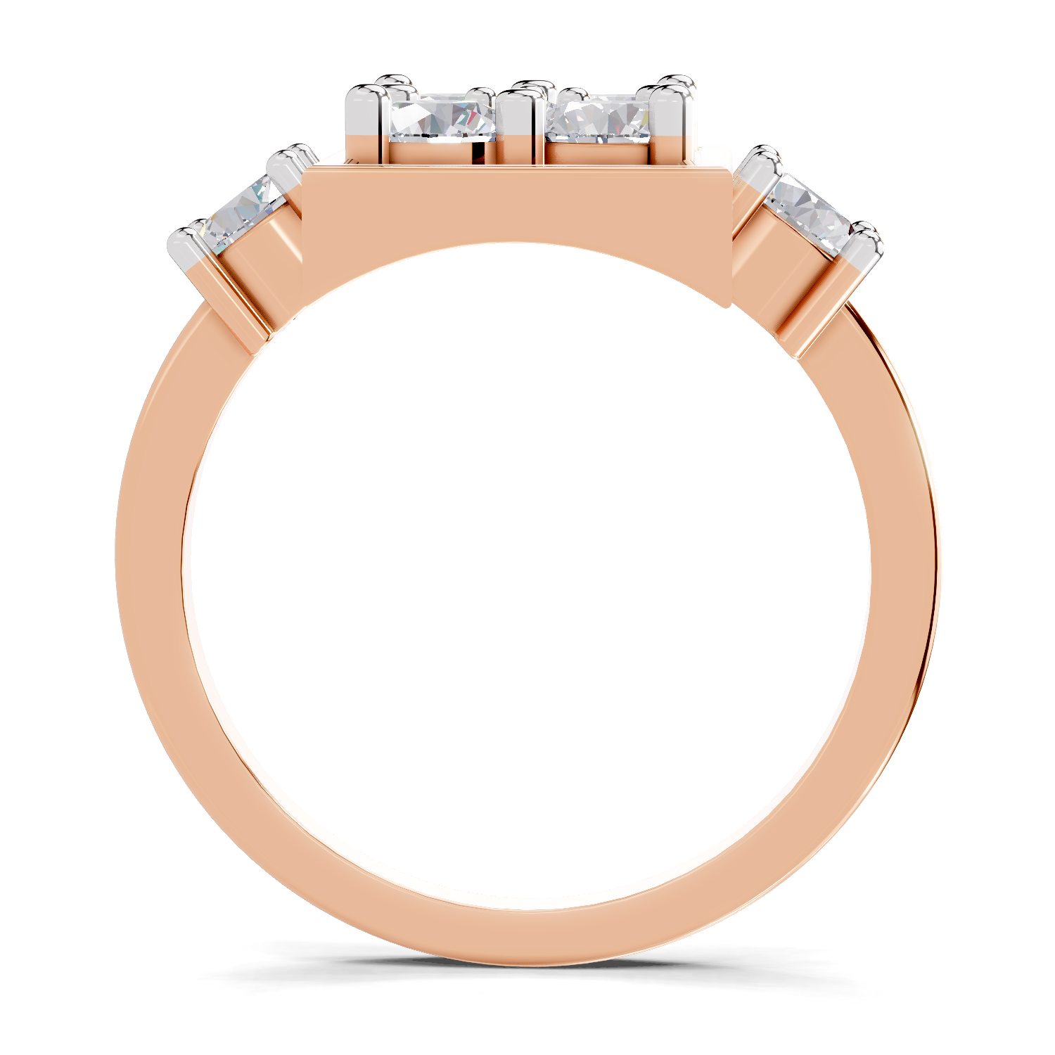 0.95 Carat Crystal Court Promise Engagement Ring | 14K Rose Gold