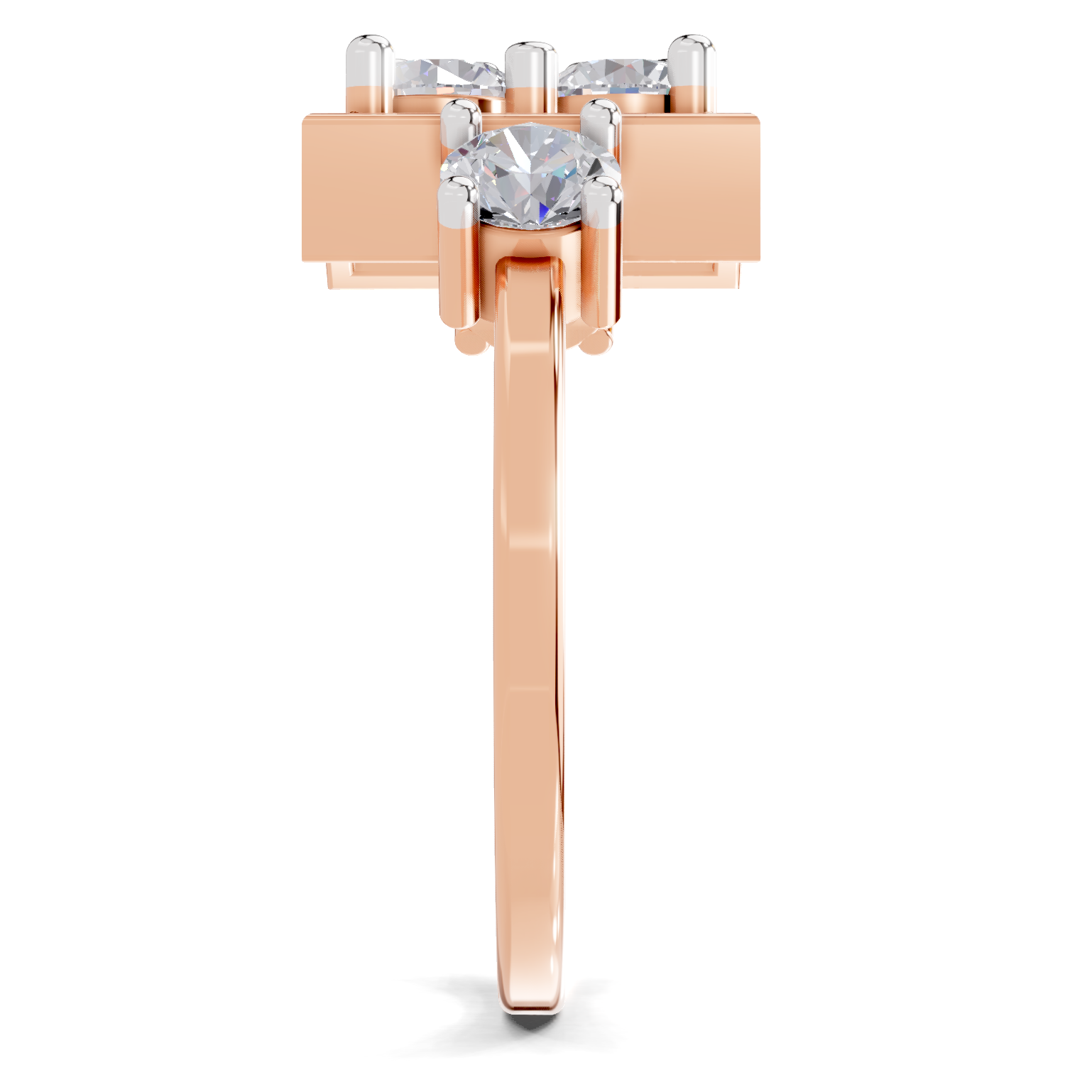 0.95 Carat Crystal Court Promise Engagement Ring | 14K Rose Gold