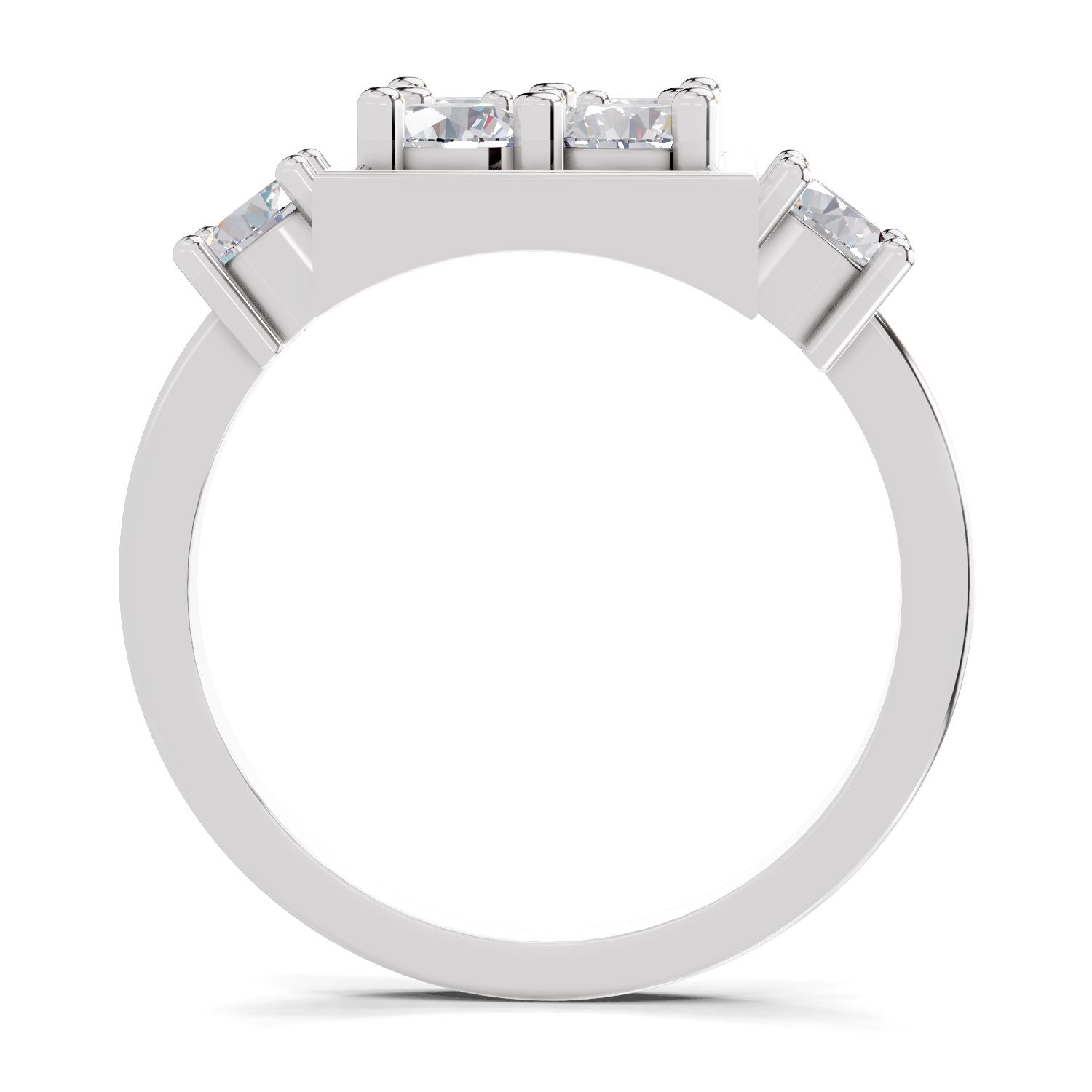 0.95 Carat Crystal Court Promise Engagement Ring | 14K White Gold