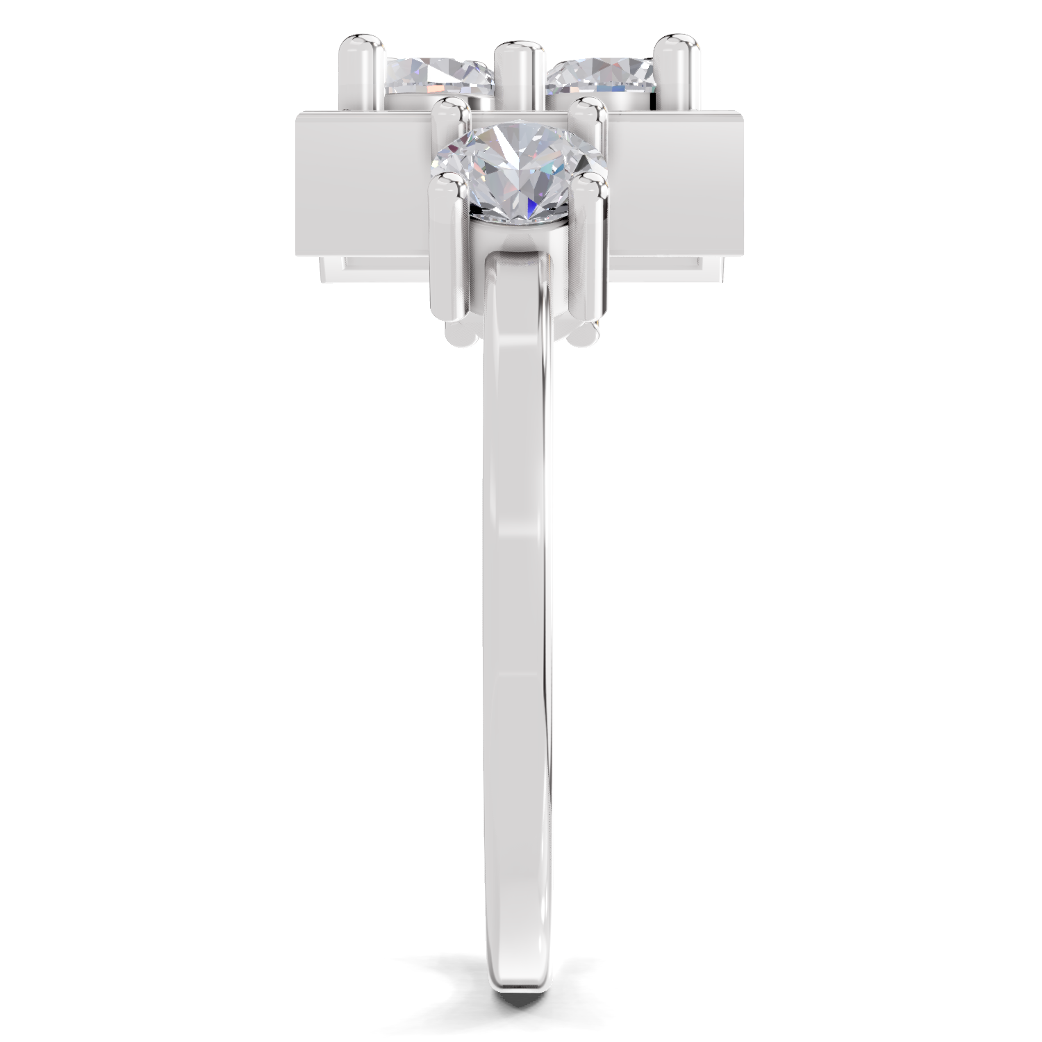 0.95 Carat Crystal Court Promise Engagement Ring | 14K White Gold