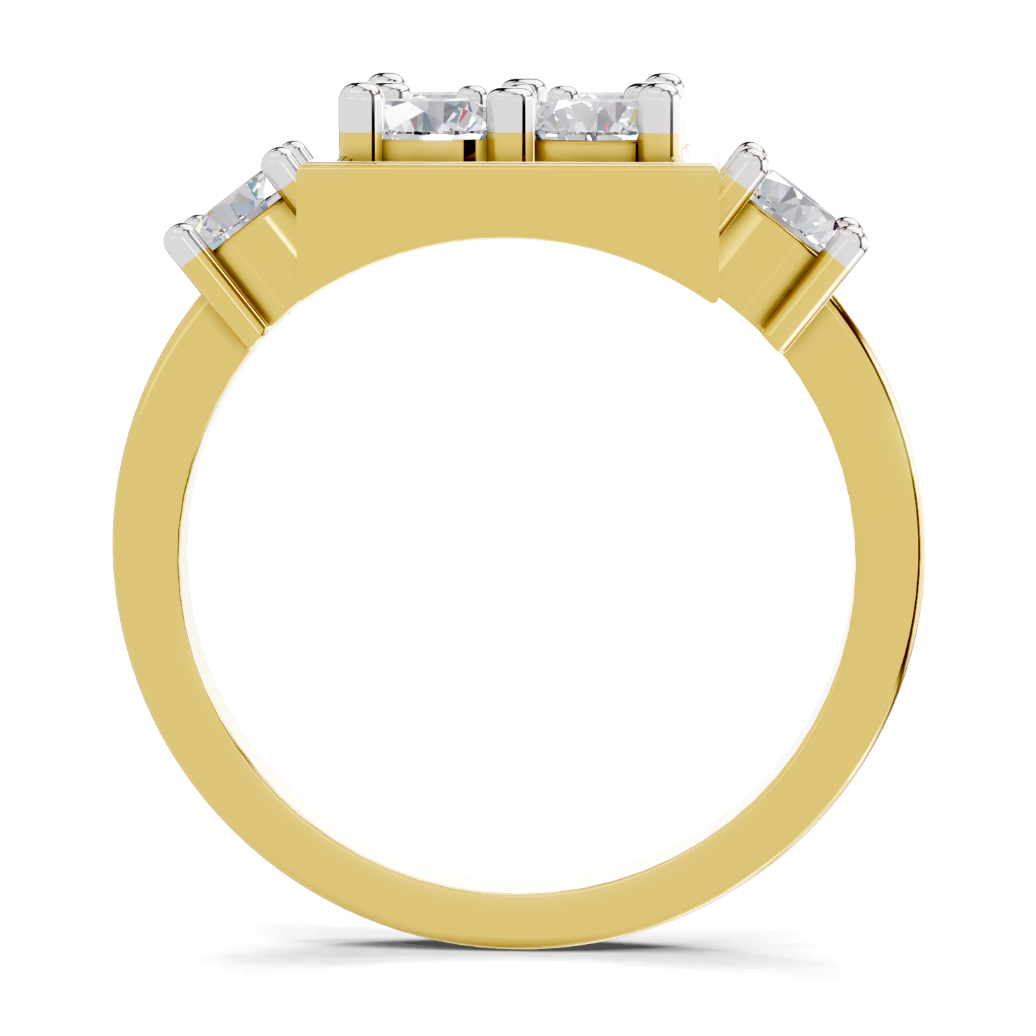 0.95 Carat Crystal Court Promise Engagement Ring | 14K Yellow Gold