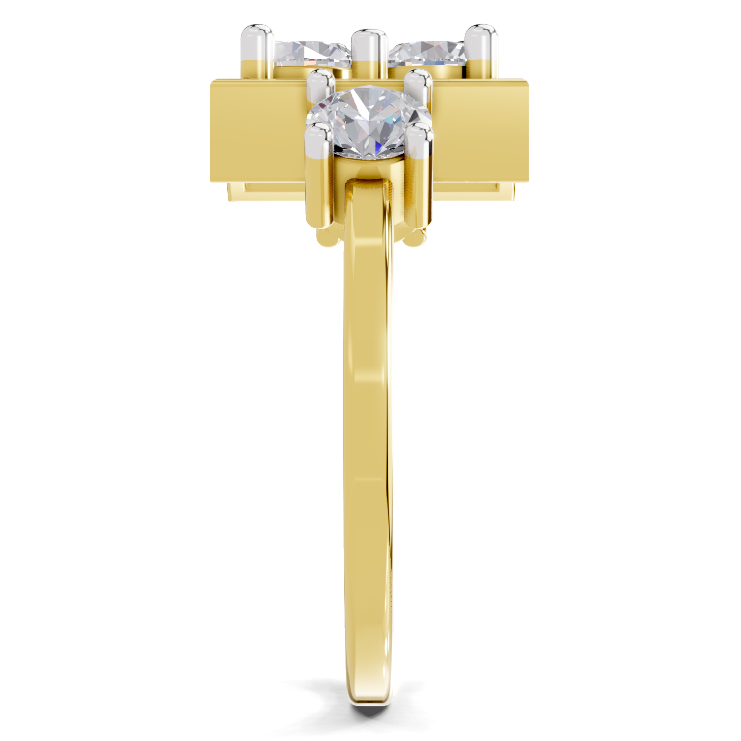0.95 Carat Crystal Court Promise Engagement Ring | 14K Yellow Gold