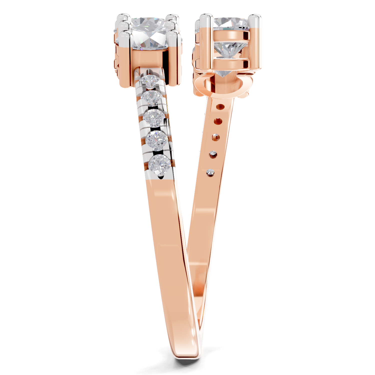 0.83 Carat Eternal Embrace Promise Engagement Ring | 14K Rose Gold