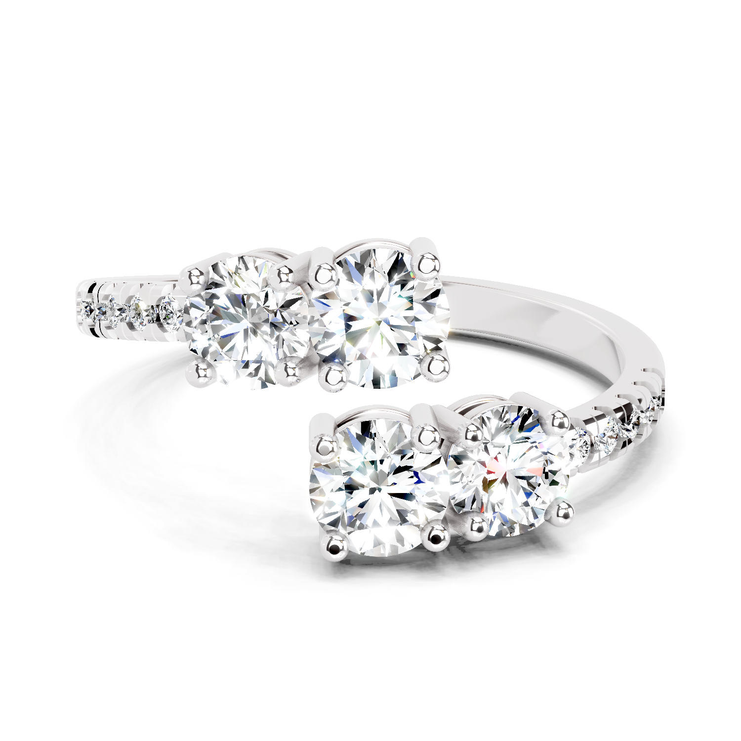 0.83 Carat Eternal Embrace Promise Engagement Ring | 14K White Gold