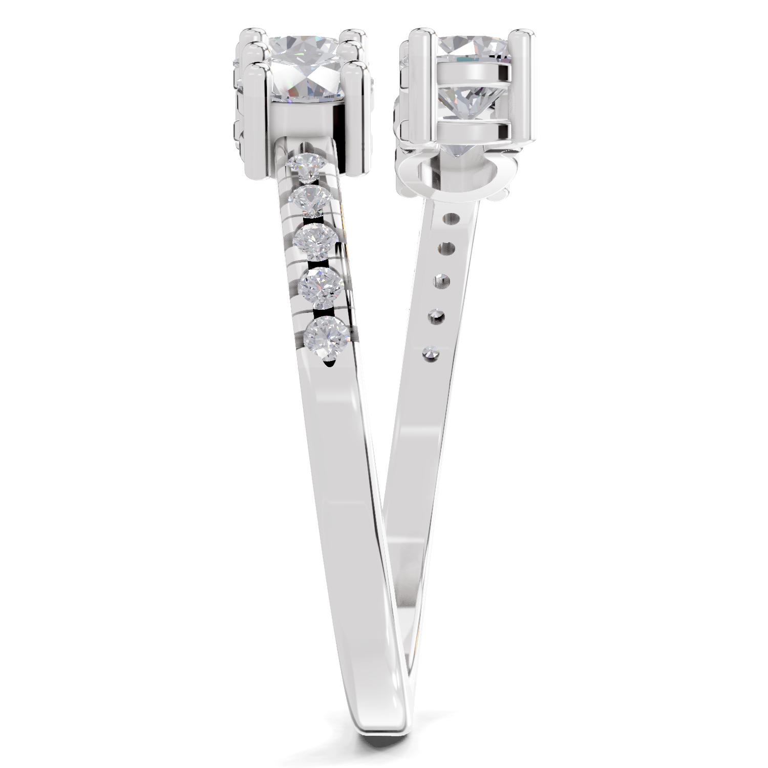 0.83 Carat Eternal Embrace Promise Engagement Ring | 14K White Gold