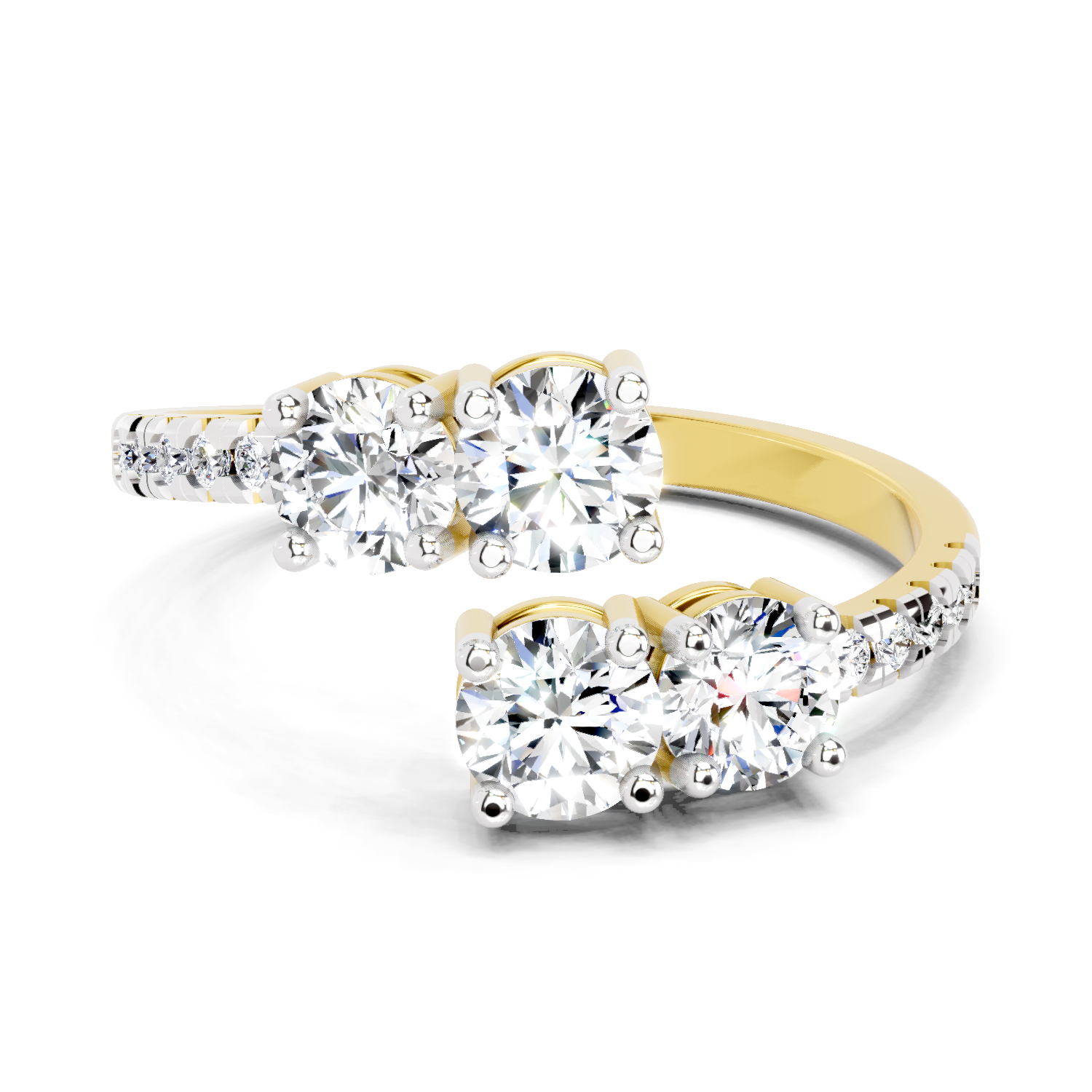 0.83 Carat Eternal Embrace Promise Engagement Ring | 14K Yellow Gold