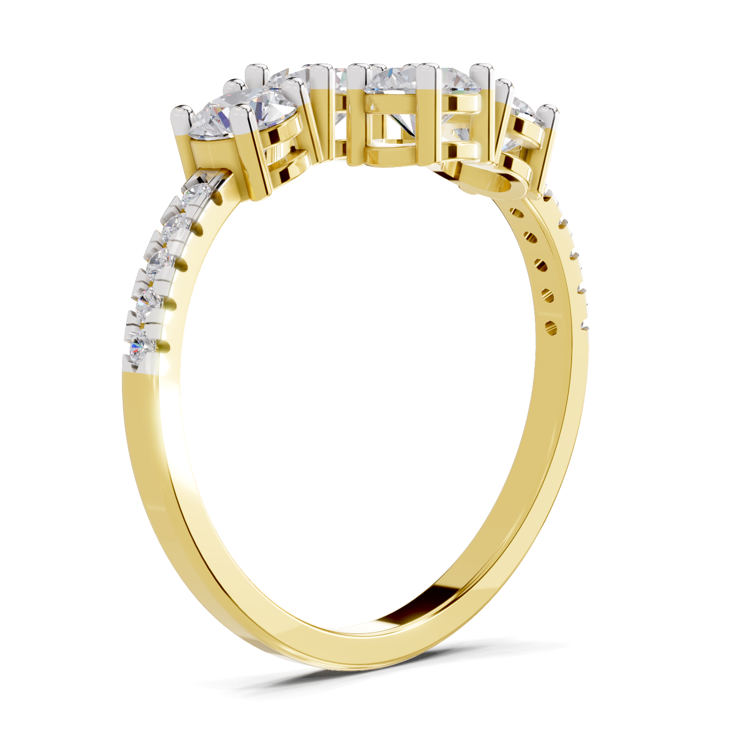 0.83 Carat Eternal Embrace Promise Engagement Ring | 14K Yellow Gold