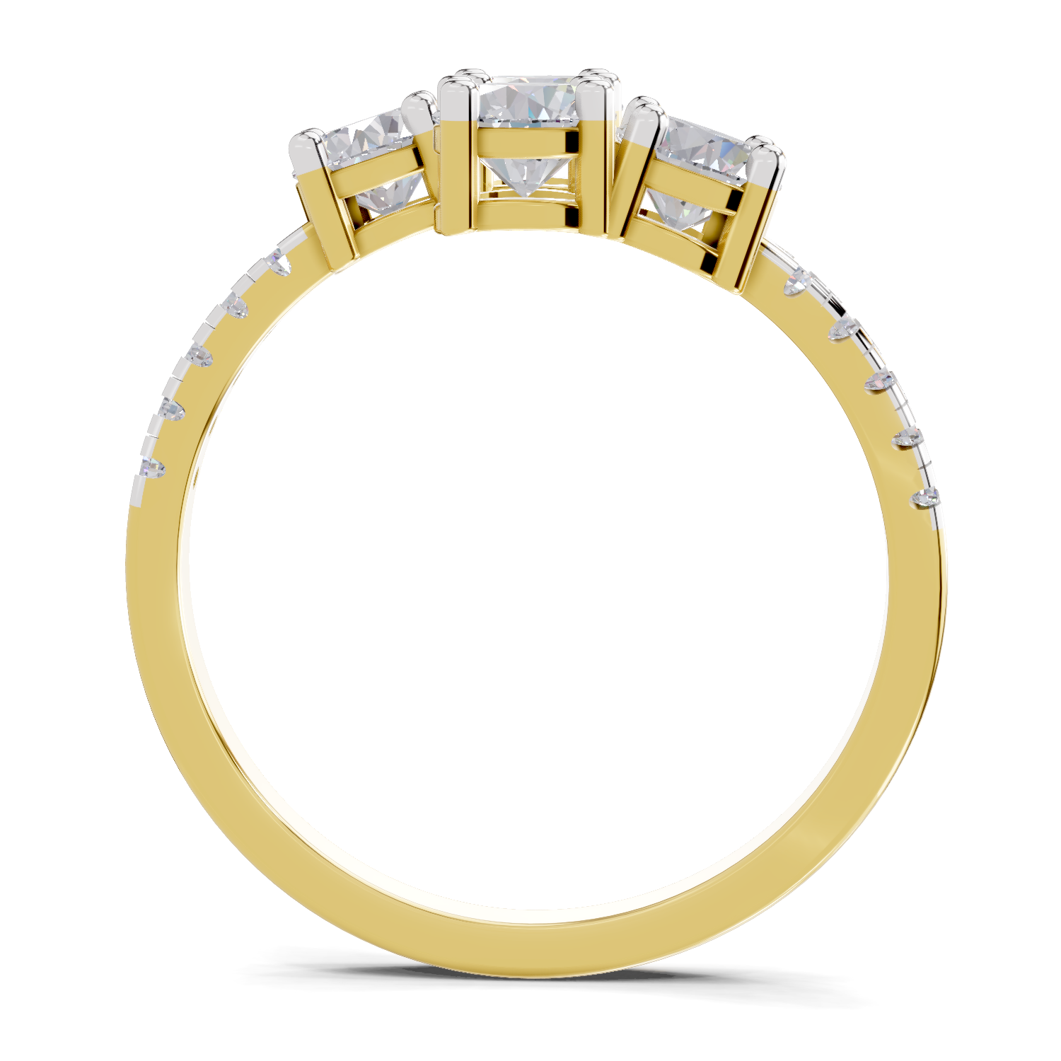 0.83 Carat Eternal Embrace Promise Engagement Ring | 14K Yellow Gold