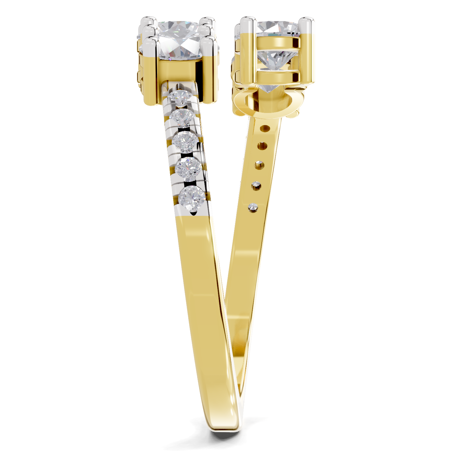 0.83 Carat Eternal Embrace Promise Engagement Ring | 14K Yellow Gold