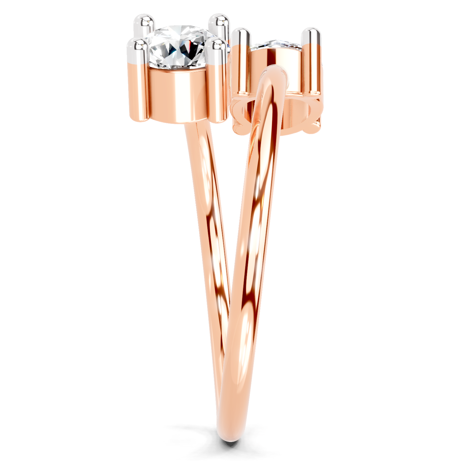 0.8 Carat Twirl of Light Promise Engagement Ring | 14K Rose Gold