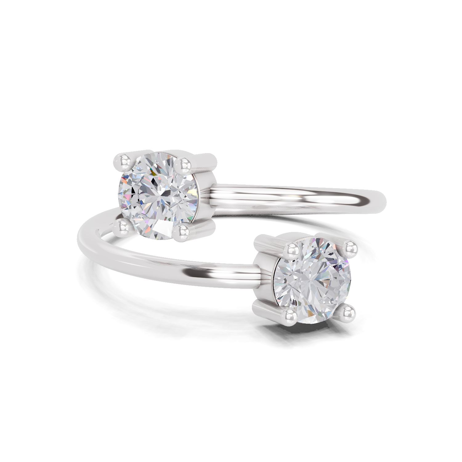 0.8 Carat Twirl of Light Promise Engagement Ring | 14K White Gold