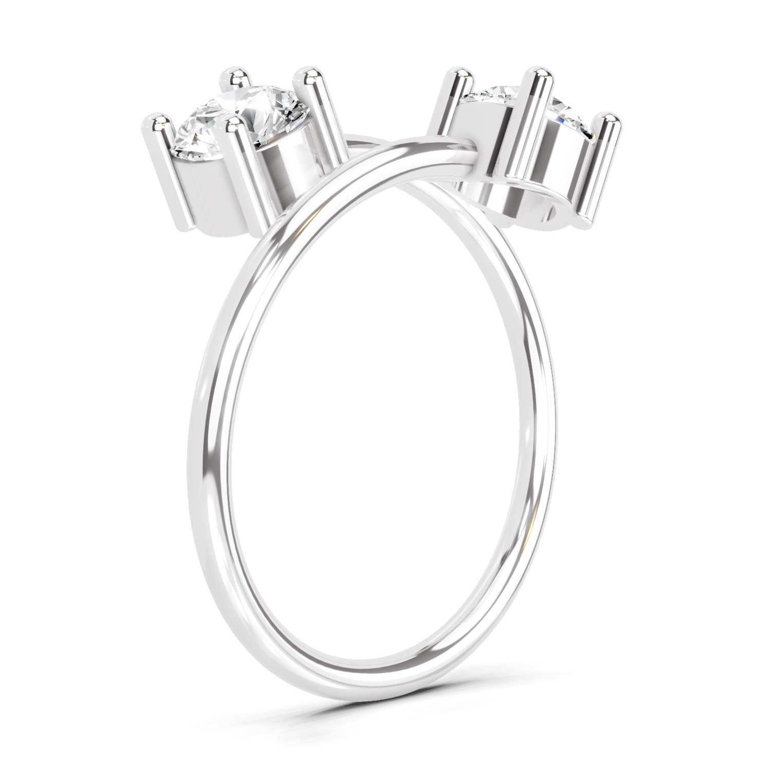 0.8 Carat Twirl of Light Promise Engagement Ring | 14K White Gold