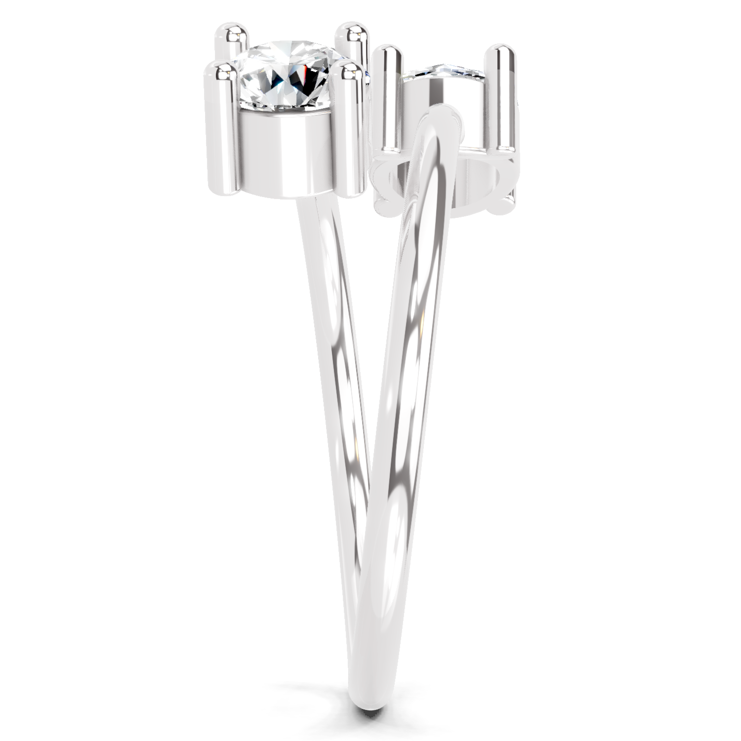 0.8 Carat Twirl of Light Promise Engagement Ring | 14K White Gold