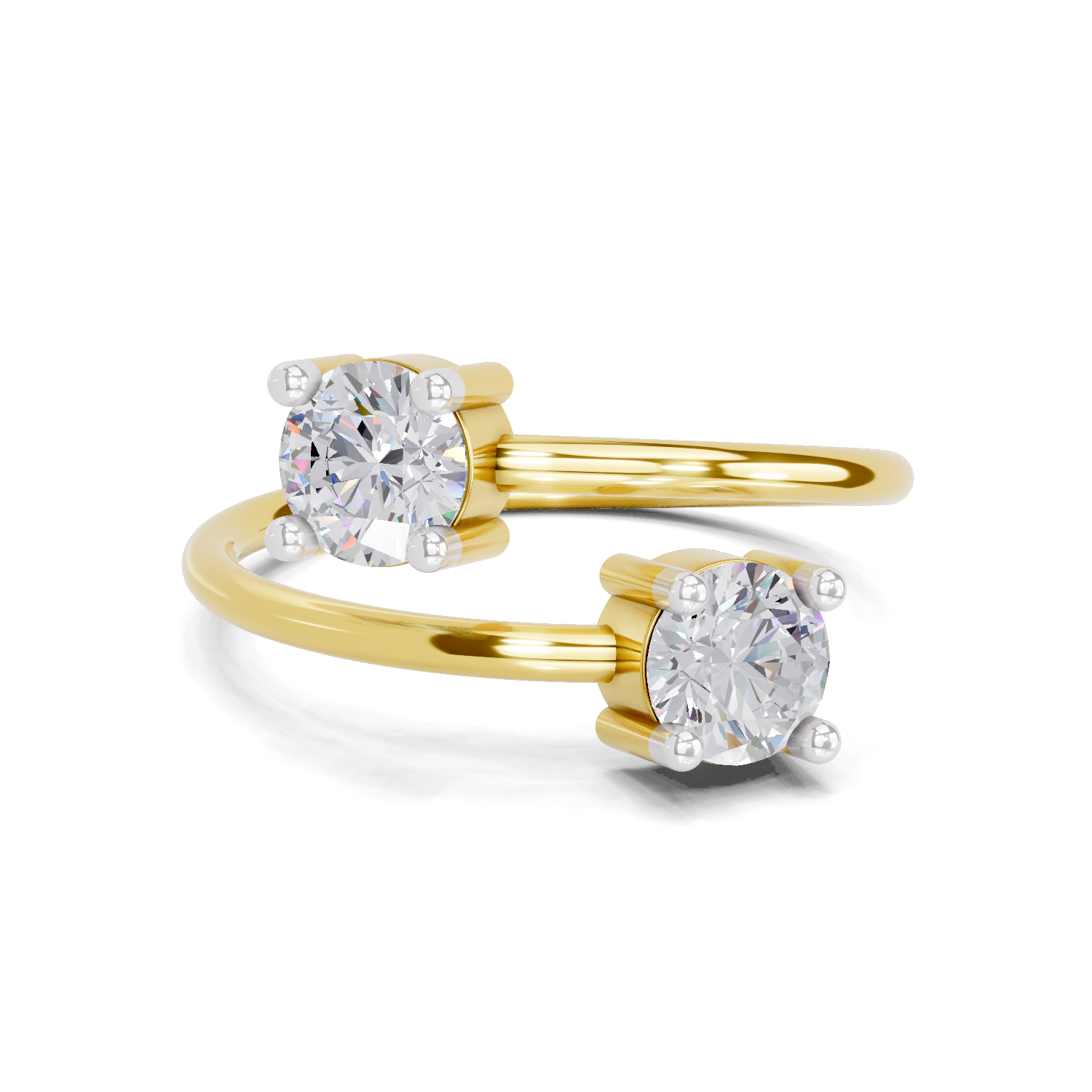 0.8 Carat Twirl of Light Promise Engagement Ring | 14K Yellow Gold