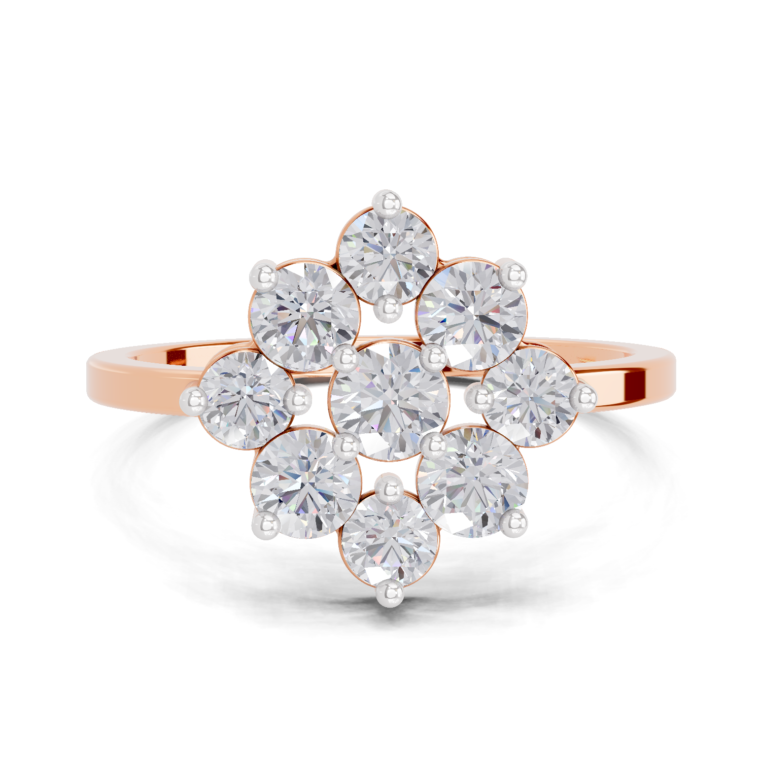 0.87 Carat Diamond Blossom Promise  Engagement Ring | 14K Rose Gold