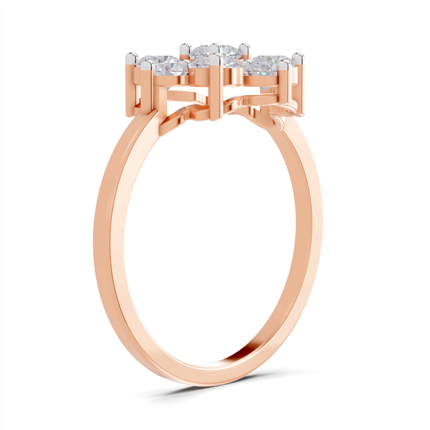 0.87 Carat Diamond Blossom Promise  Engagement Ring | 14K Rose Gold