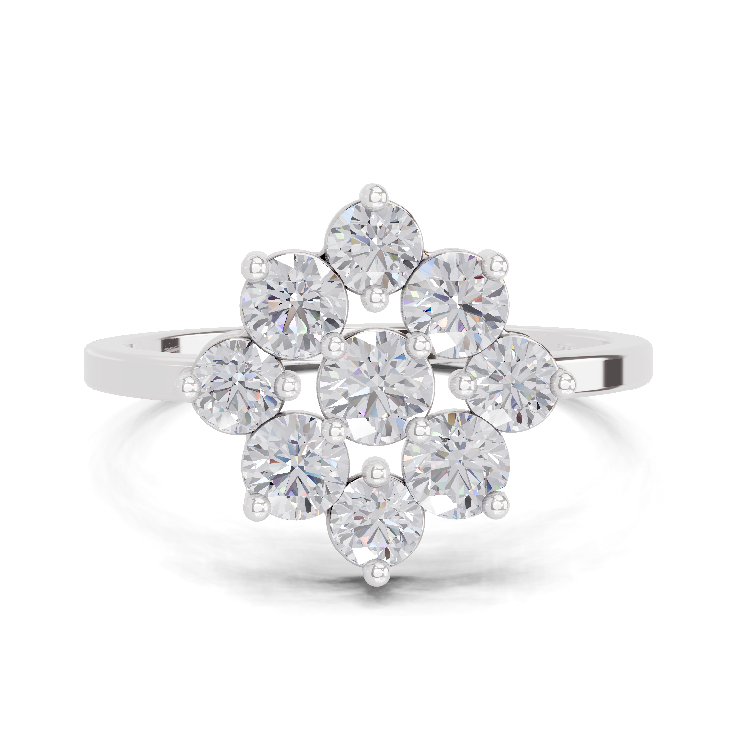 0.87 Carat Diamond Blossom Promise  Engagement Ring | 14K White Gold