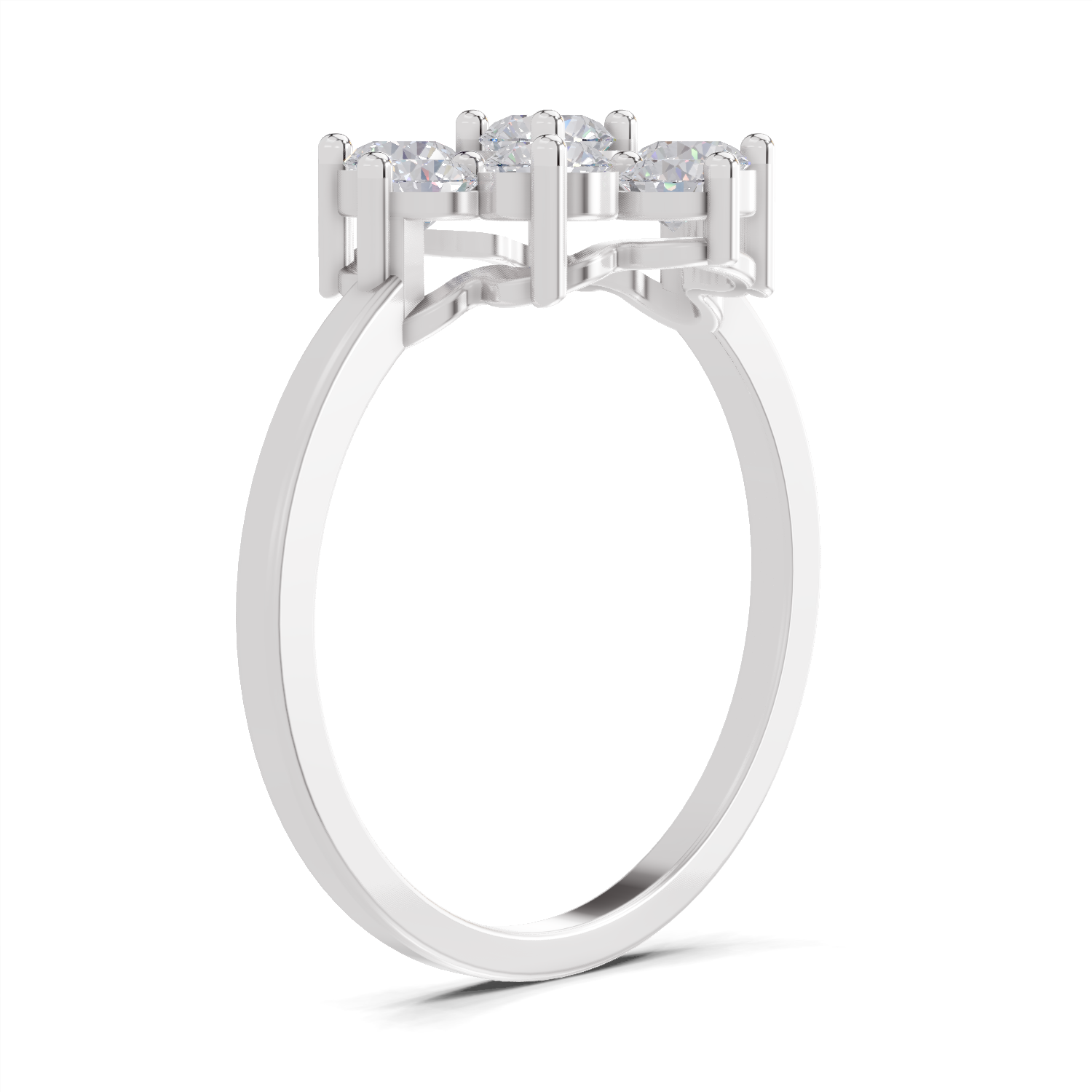 0.87 Carat Diamond Blossom Promise  Engagement Ring | 14K White Gold