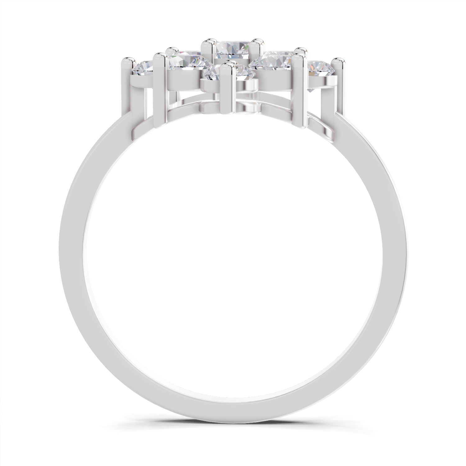 0.87 Carat Diamond Blossom Promise  Engagement Ring | 14K White Gold