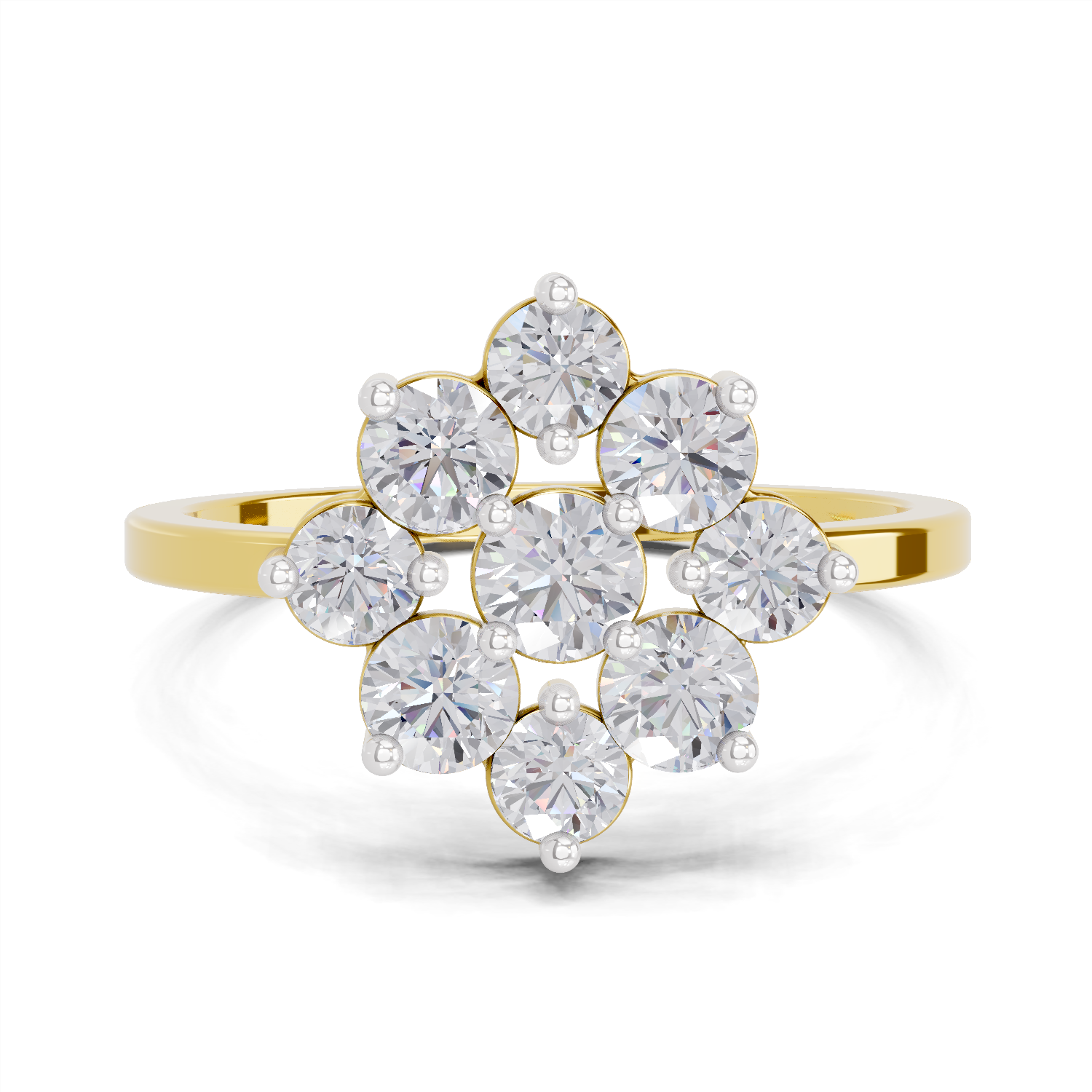 0.87 Carat Diamond Blossom Promise  Engagement Ring | 14K Yellow Gold
