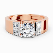 1.42 Ct Round Shape Dimaond Ring | 14K Rose Gold
