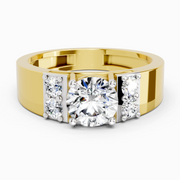 1.42 Ct Round Shape Dimaond Ring | 14K Yellow Gold