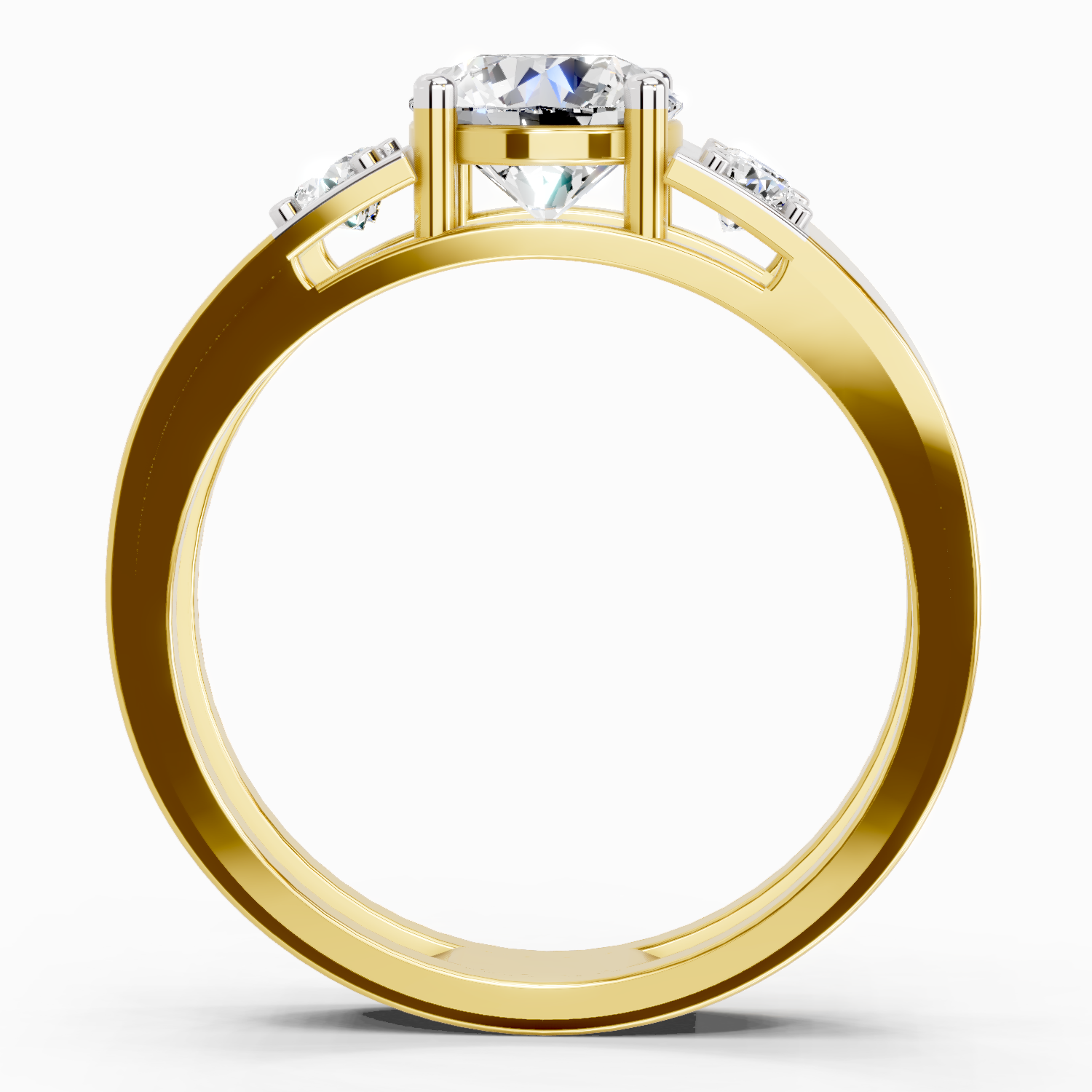 1.42 Ct Round Shape Dimaond Ring | 14K Yellow Gold