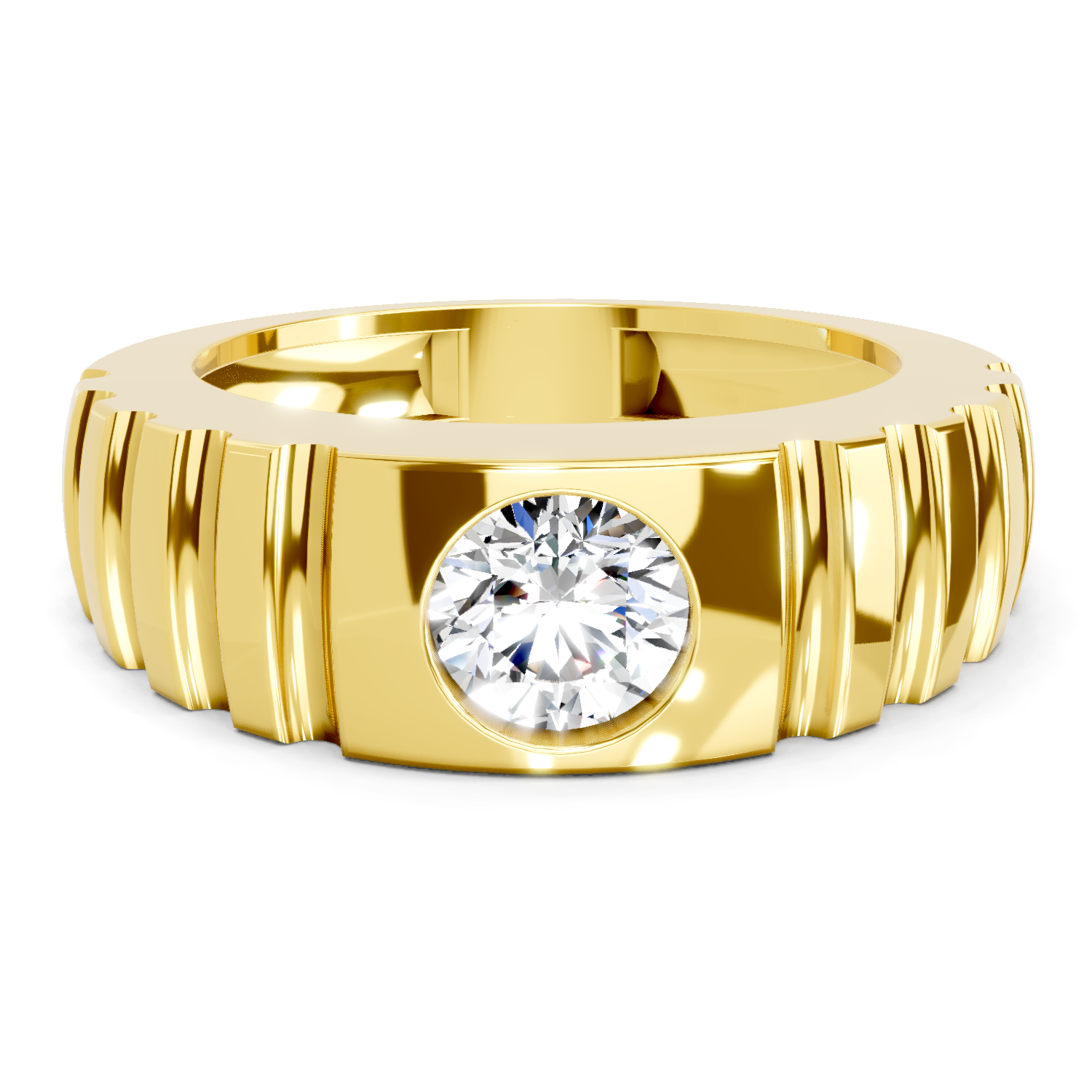 1 Ct Round Solitaire Diamond Ring | 14K Yellow Gold