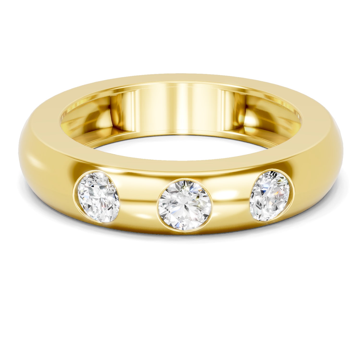 0.53 Carat  | 925 Sterling Silver Gold Plated Fashion Band Ring