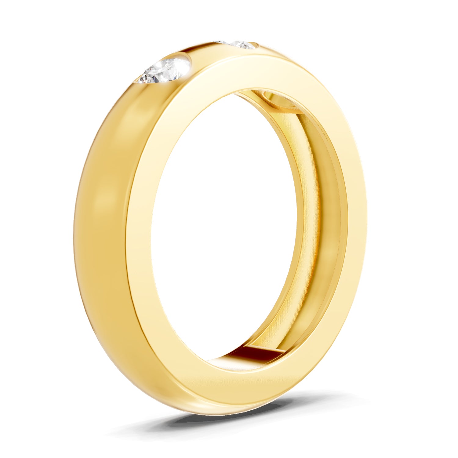 0.53 Carat  | 925 Sterling Silver Gold Plated Fashion Band Ring