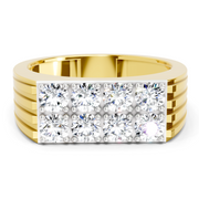 1.52 Ct  Round Cluster Diamond Ring | 14K Yellow Gold FG VS Quality Diamonds