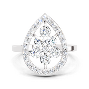 1.01 CT Round Cluster Diamond Ring | 14K White Gold