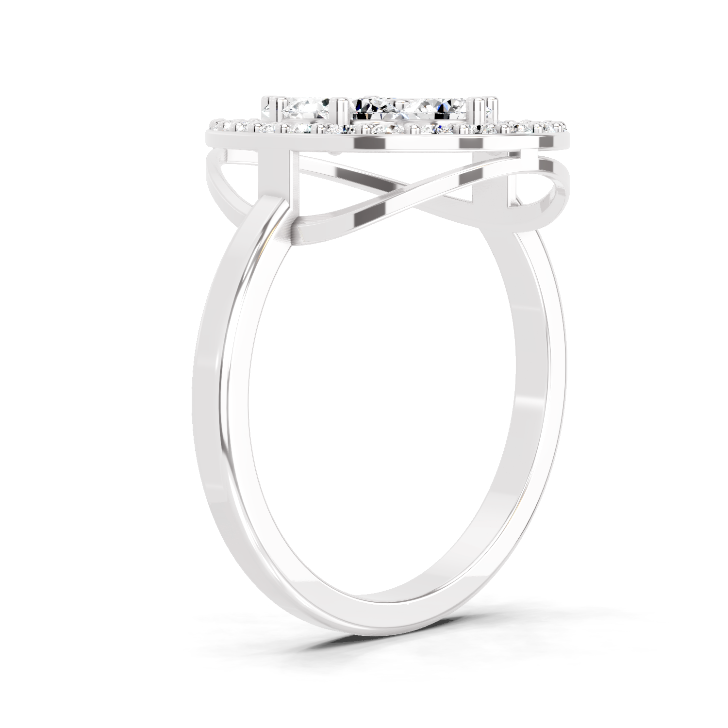 1.01 CT Round Cluster Diamond Ring | 14K White Gold