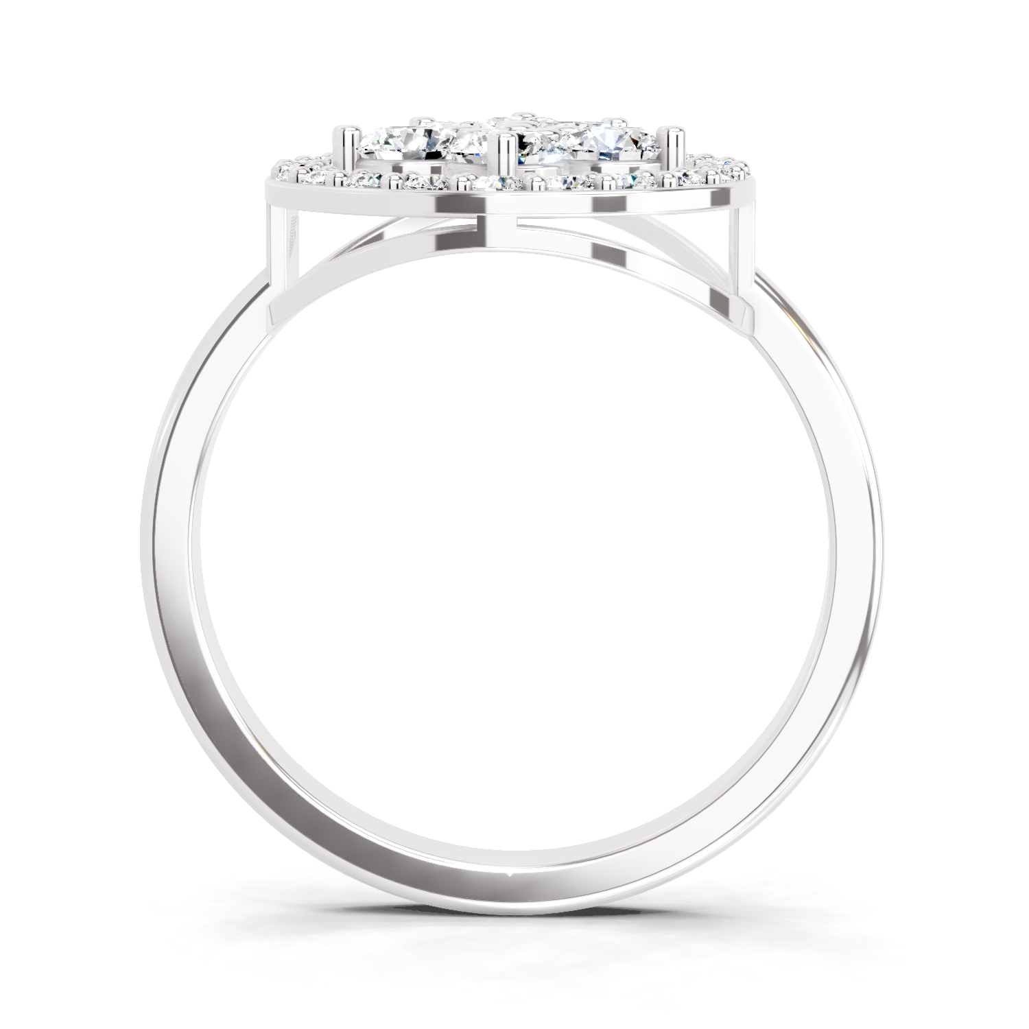 1.01 CT Round Cluster Diamond Ring | 14K White Gold