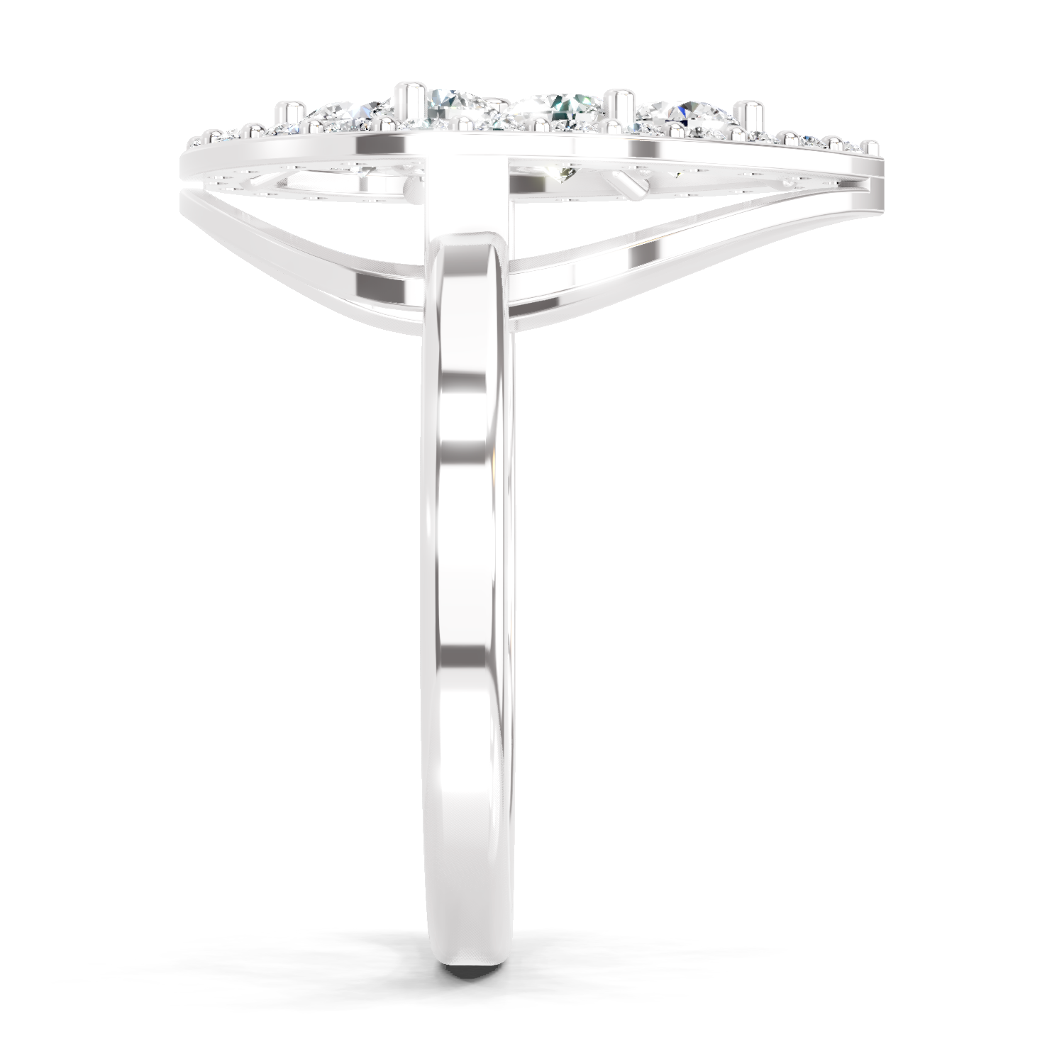 1.01 CT Round Cluster Diamond Ring | 14K White Gold